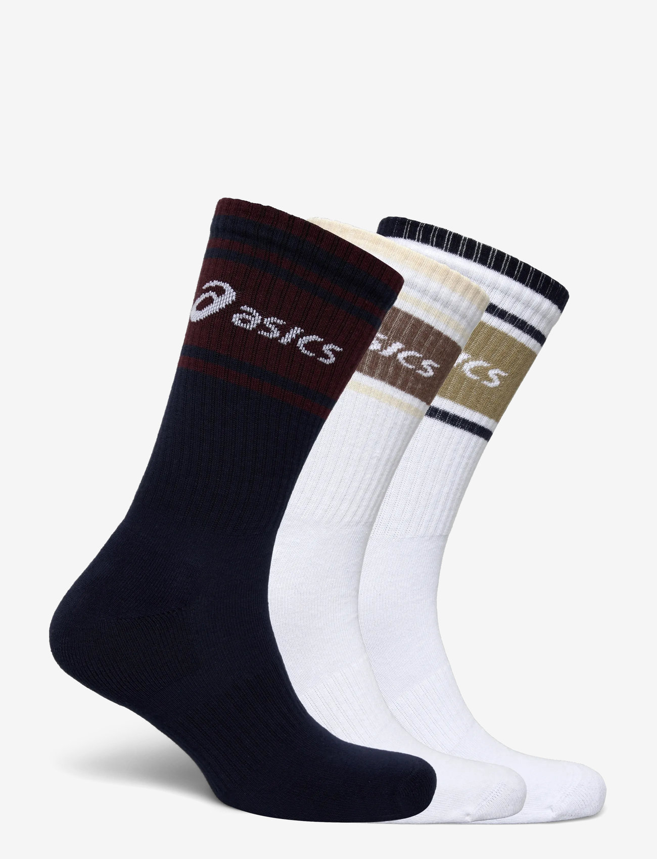 Asics - 3 PACK ASICS LOGO CREW SOCK - clothes - midnight/dark red planet/lemongrass - 1