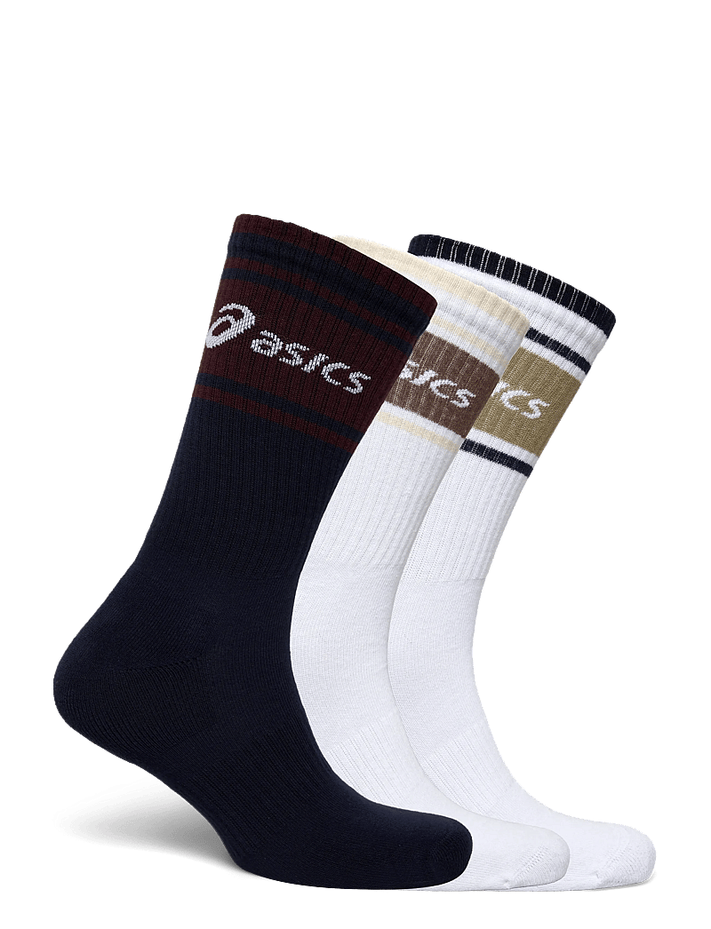 Asics - 3 PACK ASICS LOGO CREW SOCK - clothes - midnight/dark red planet/lemongrass - 1