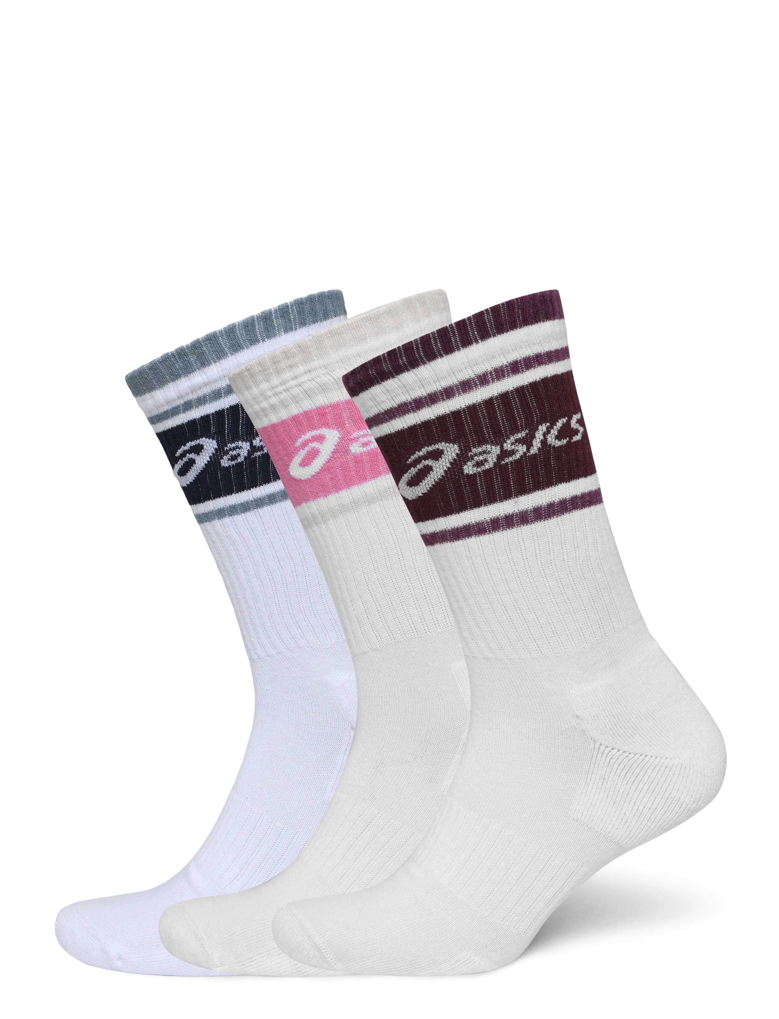 Asics 3 Pack Asics Logo Crew Sock, XL, White, Sport Clothing > Sport Socks, Dame