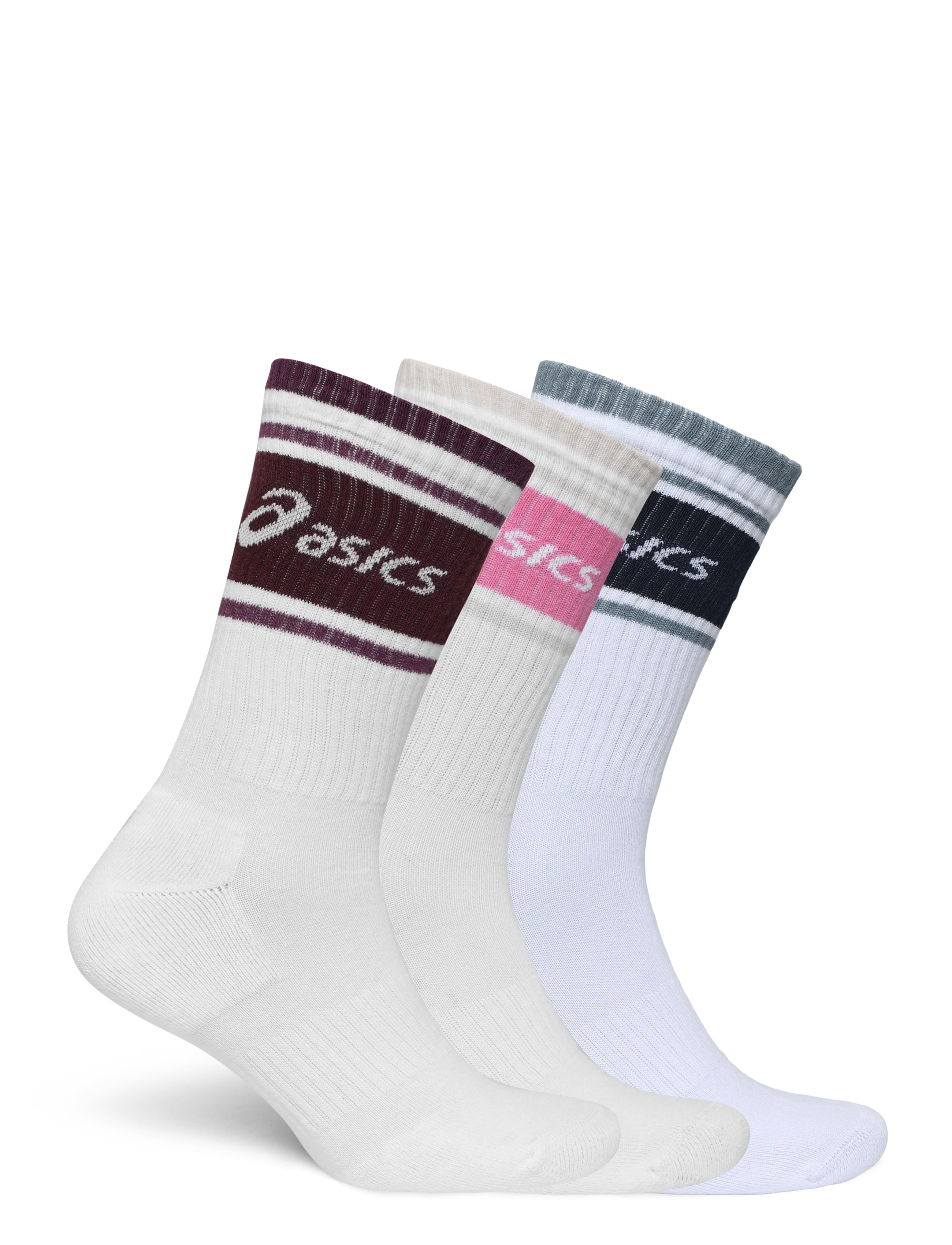 Asics - 3 PACK ASICS LOGO CREW SOCK - strümpfe - dark aubergine/bubblegum/midnight - 1