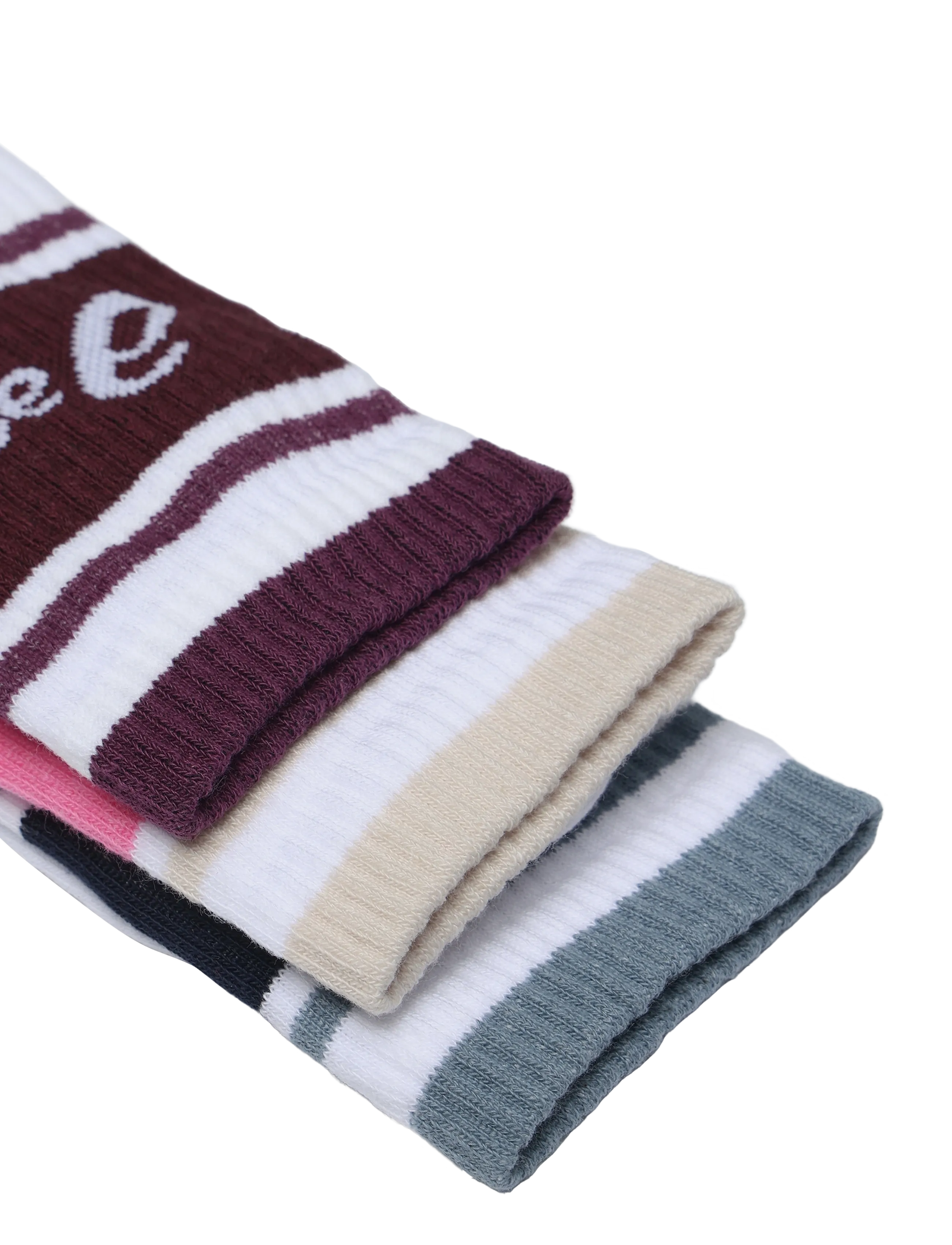 Asics - 3 PACK ASICS LOGO CREW SOCK - strümpfe - dark aubergine/bubblegum/midnight - 2