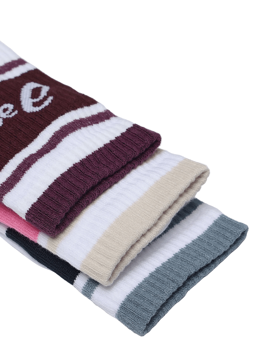 Asics - 3 PACK ASICS LOGO CREW SOCK - strümpfe - dark aubergine/bubblegum/midnight - 2