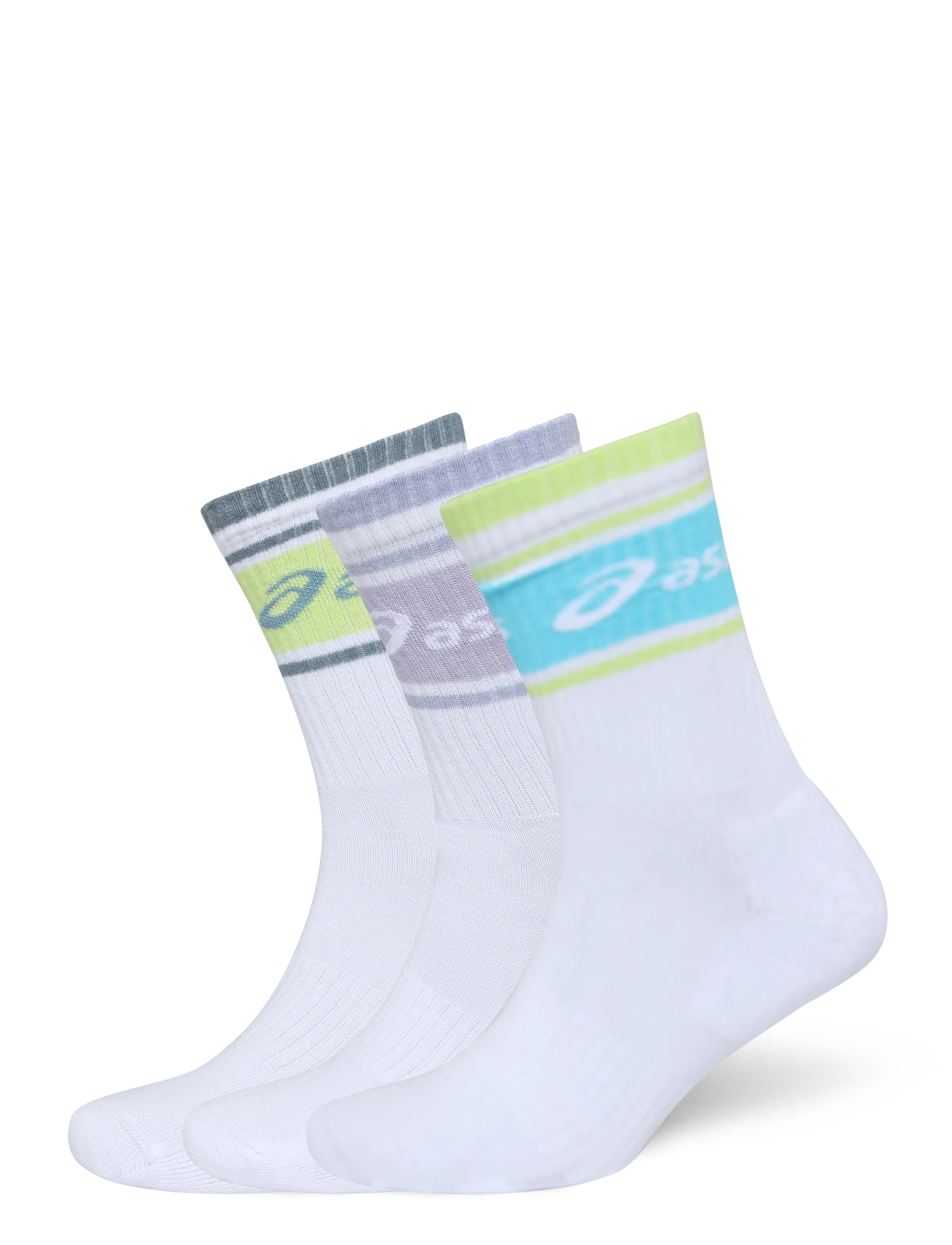 Asics 3 Pack Asics Logo Crew Sock, S, White, Sport Clothing > Sport Socks, Dame