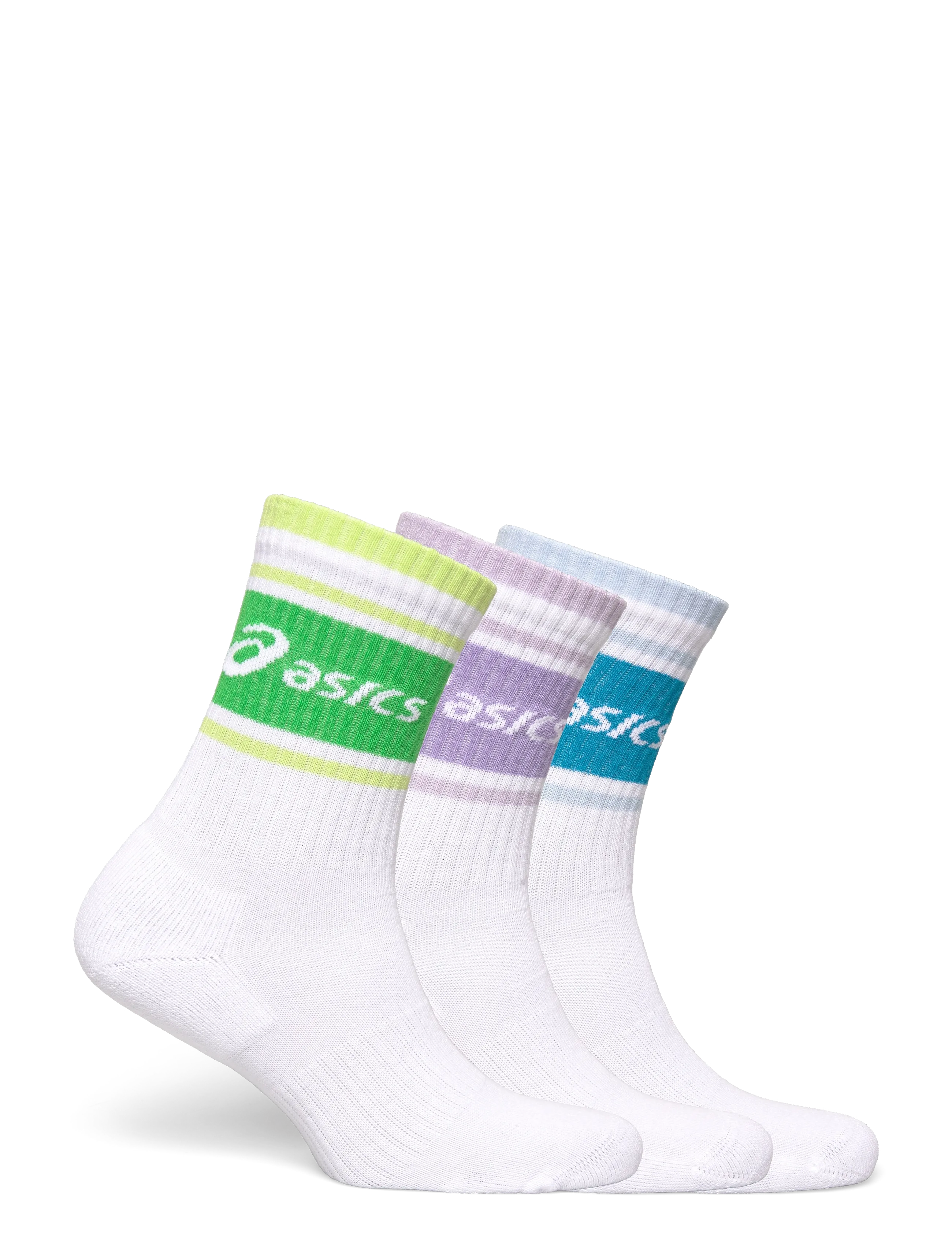 Asics - 3 PACK ASICS LOGO CREW SOCK - träningsstrumpor - illuminate green/aegean blue/bluebell - 1