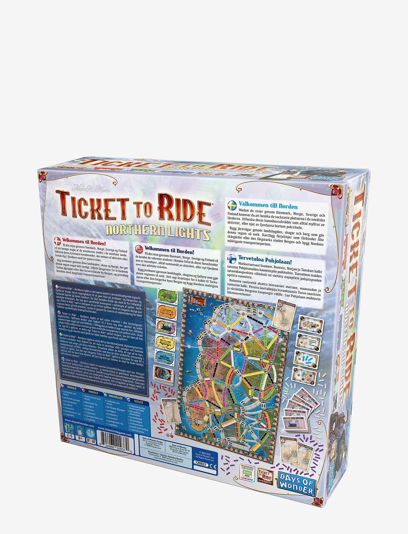 Asmodee - TTR Northern Lights Nordic - brætspil - blue - 1