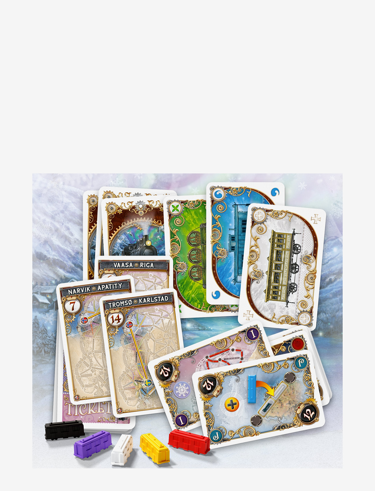 Asmodee - TTR Northern Lights Nordic - brætspil - blue - 3