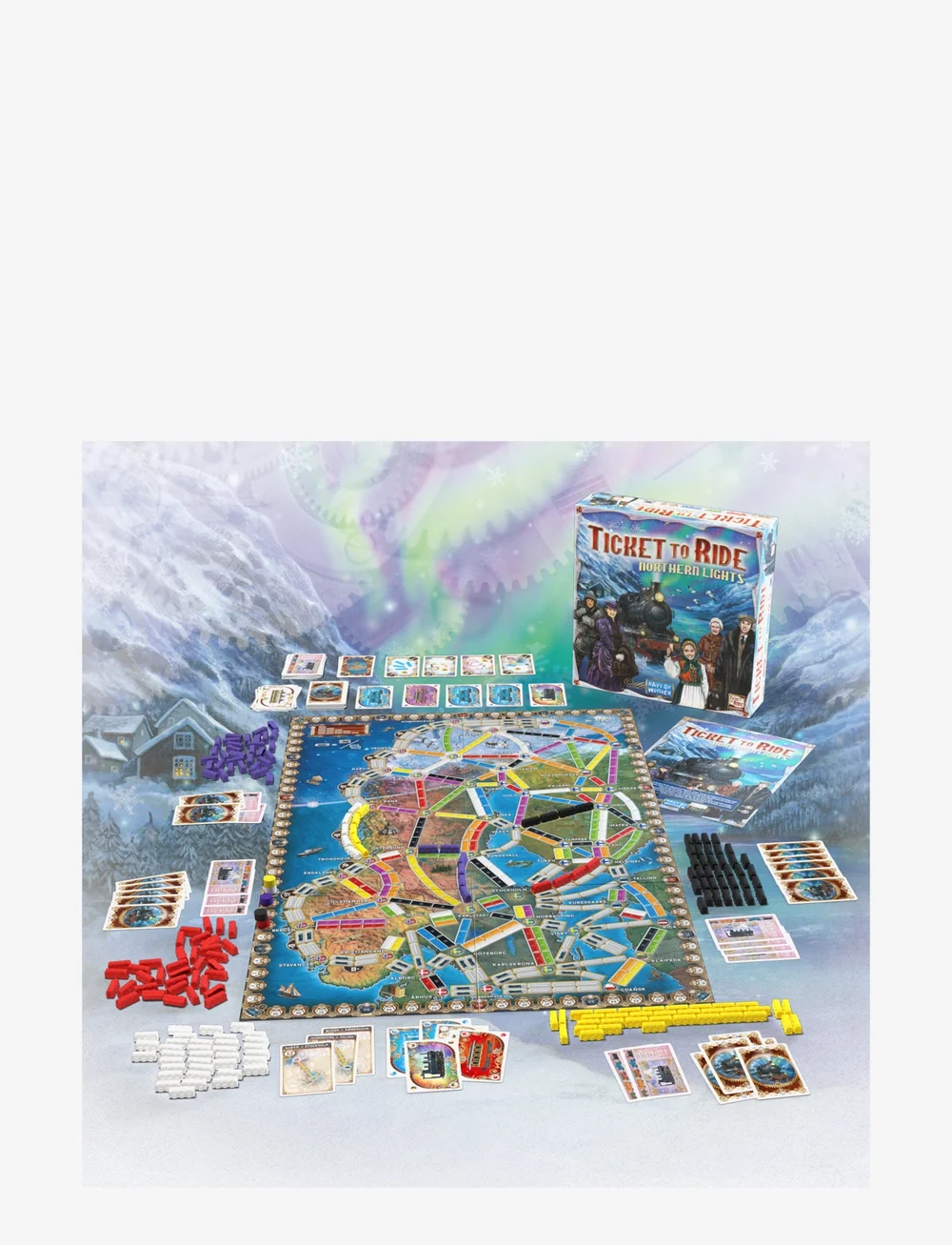 Asmodee - TTR Northern Lights Nordic - brettspiele - blue - 4