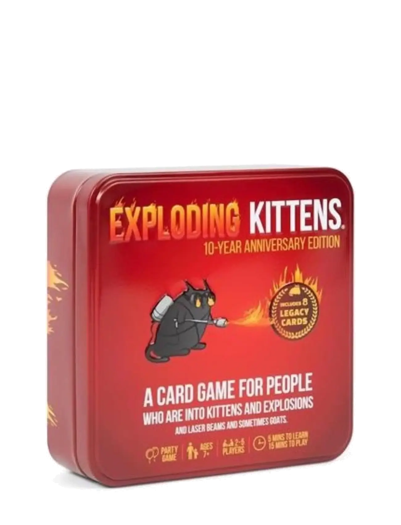 Asmodee Exploding Kittens Tin 10th Year Anniv. - 4 for 3 - RED / multi