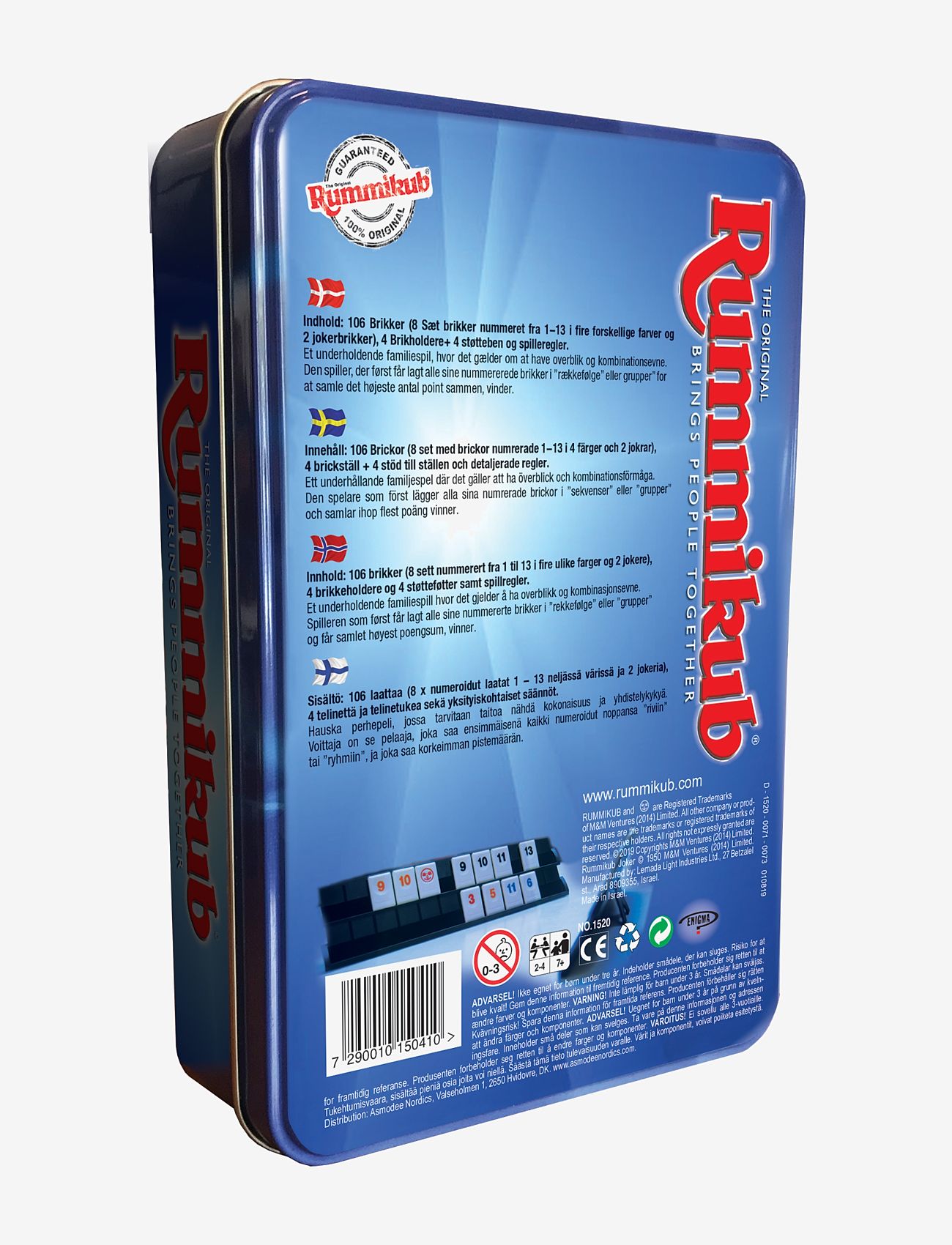 Asmodee - Rummikub Travel Nordic Tin - blue - 1