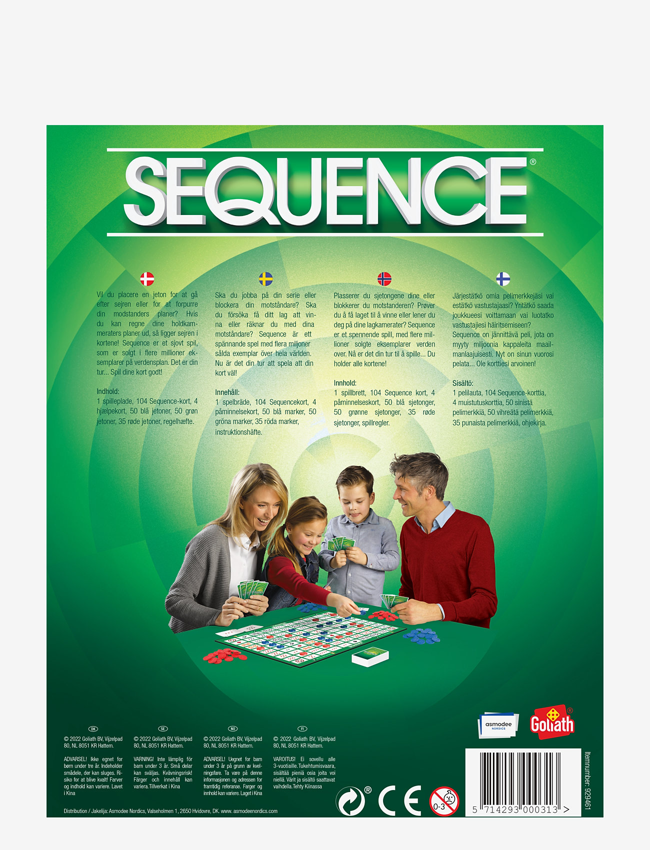 Asmodee - Sequence The Board Game Nordic - green - 1