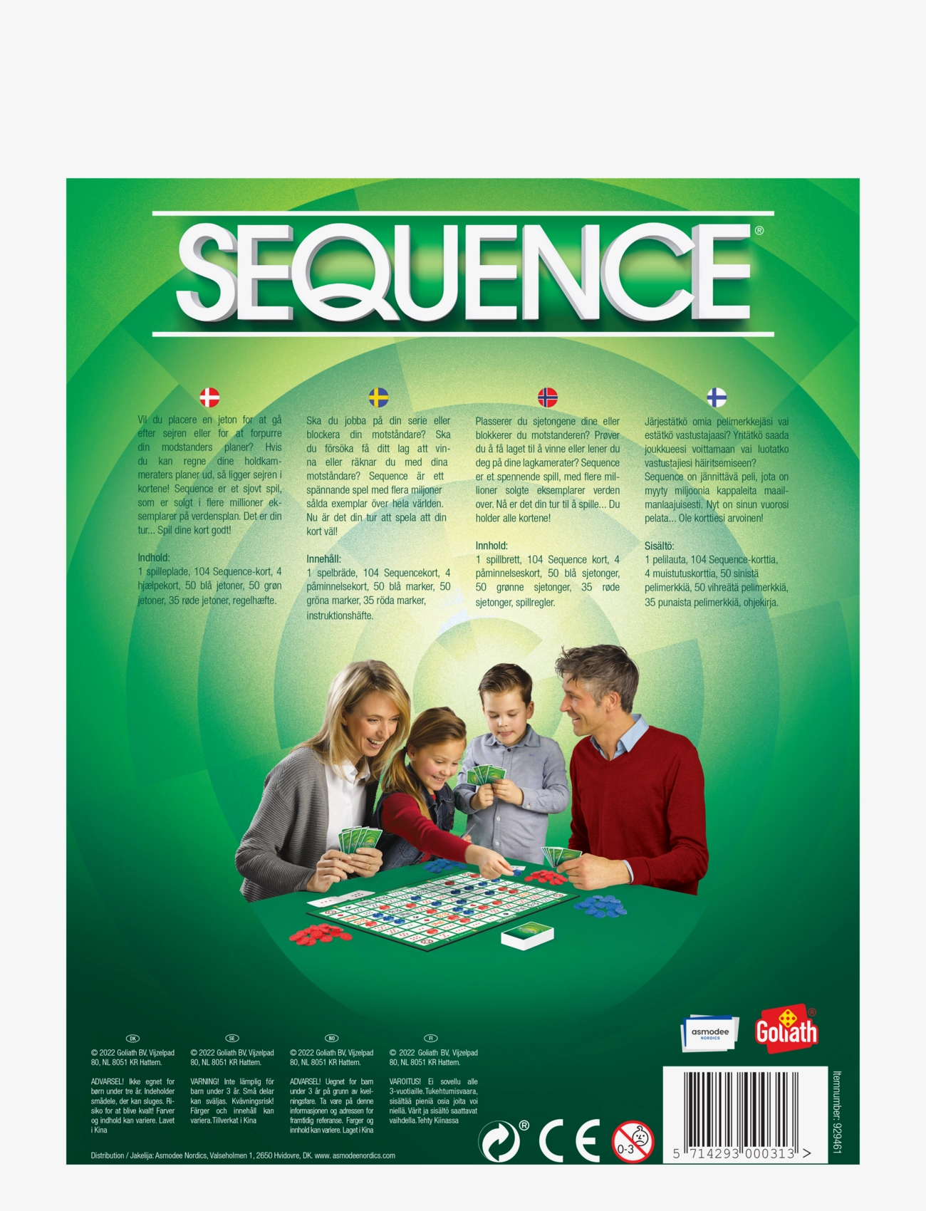 Asmodee - Sequence The Board Game Nordic - jeux de plateau - green - 1