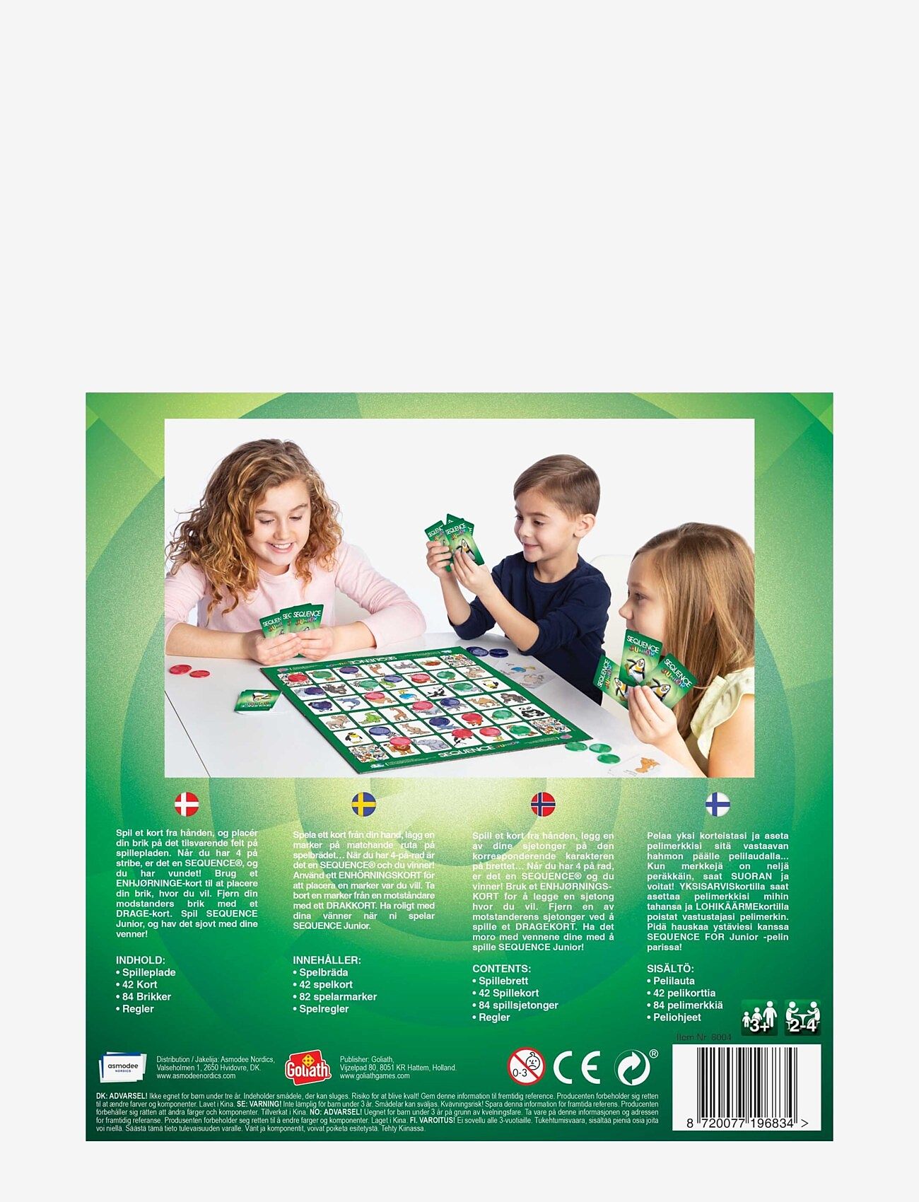 Asmodee - Sequence Junior Nordic - brætspil - green - 1