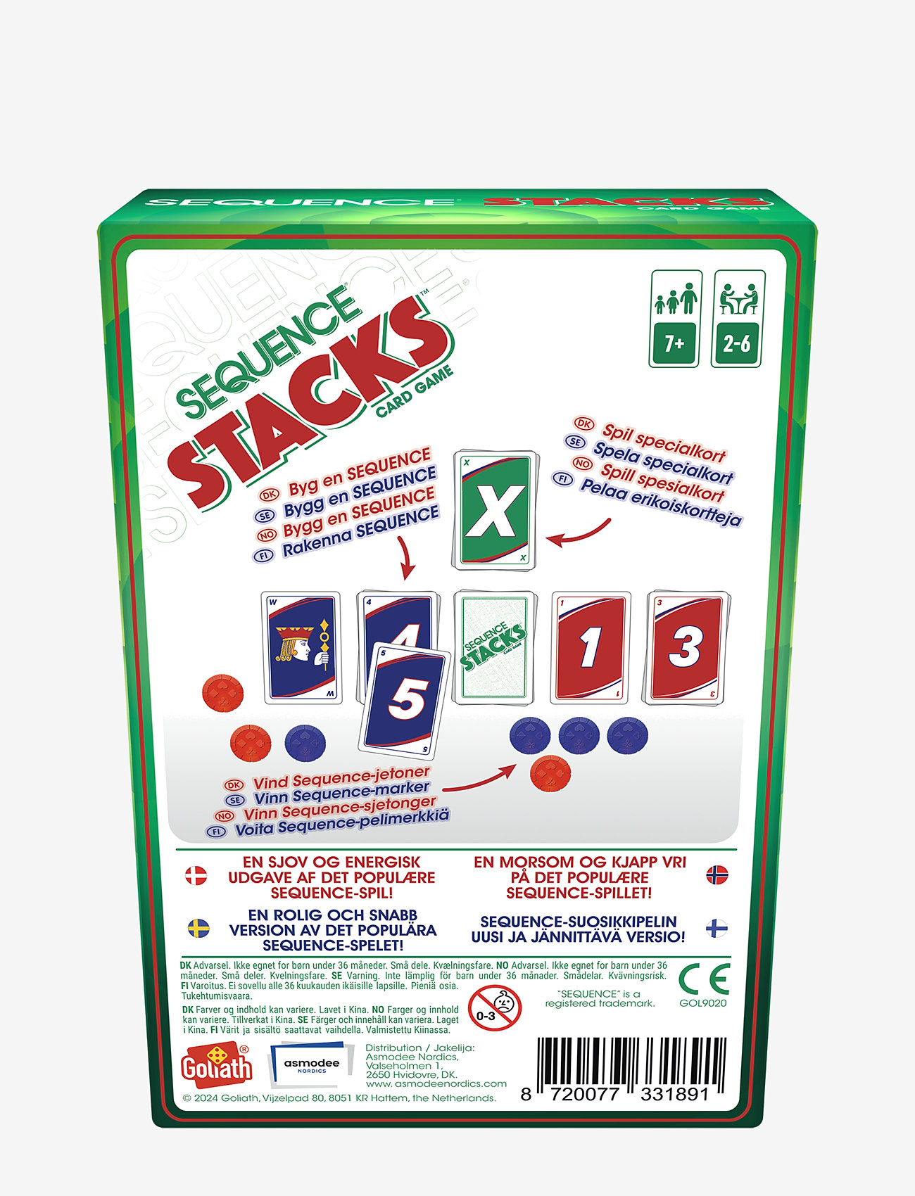 Asmodee - Sequence Stacks - kortspil - green - 1