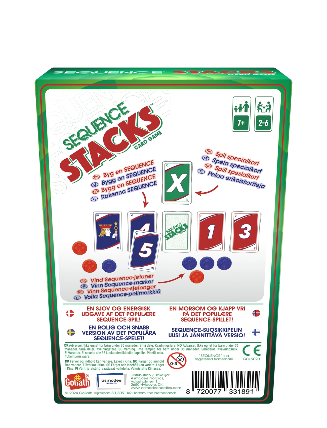 Asmodee - Sequence Stacks - kortspil - green - 1
