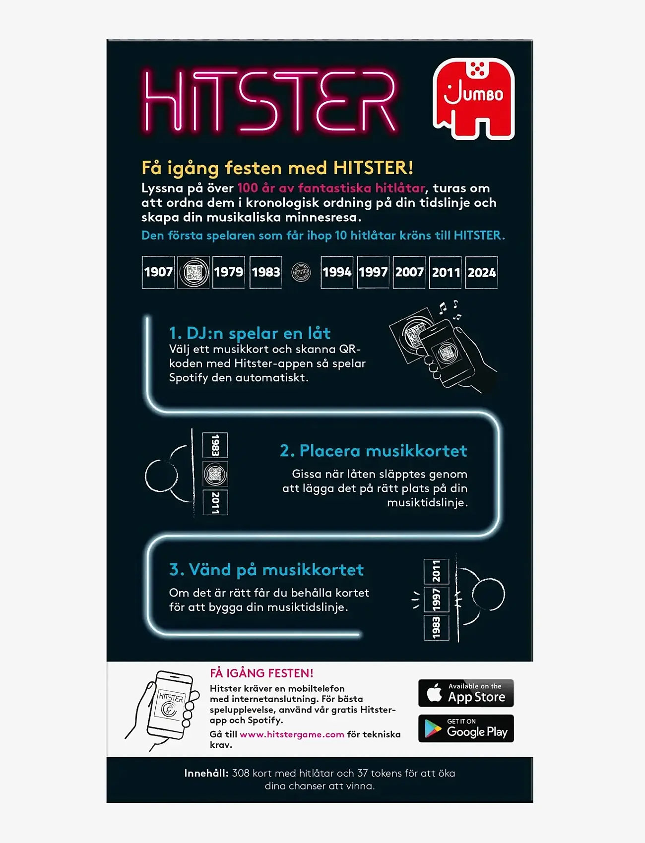 Asmodee - Hitster Original SWEDISH (New) - board games - black - 1