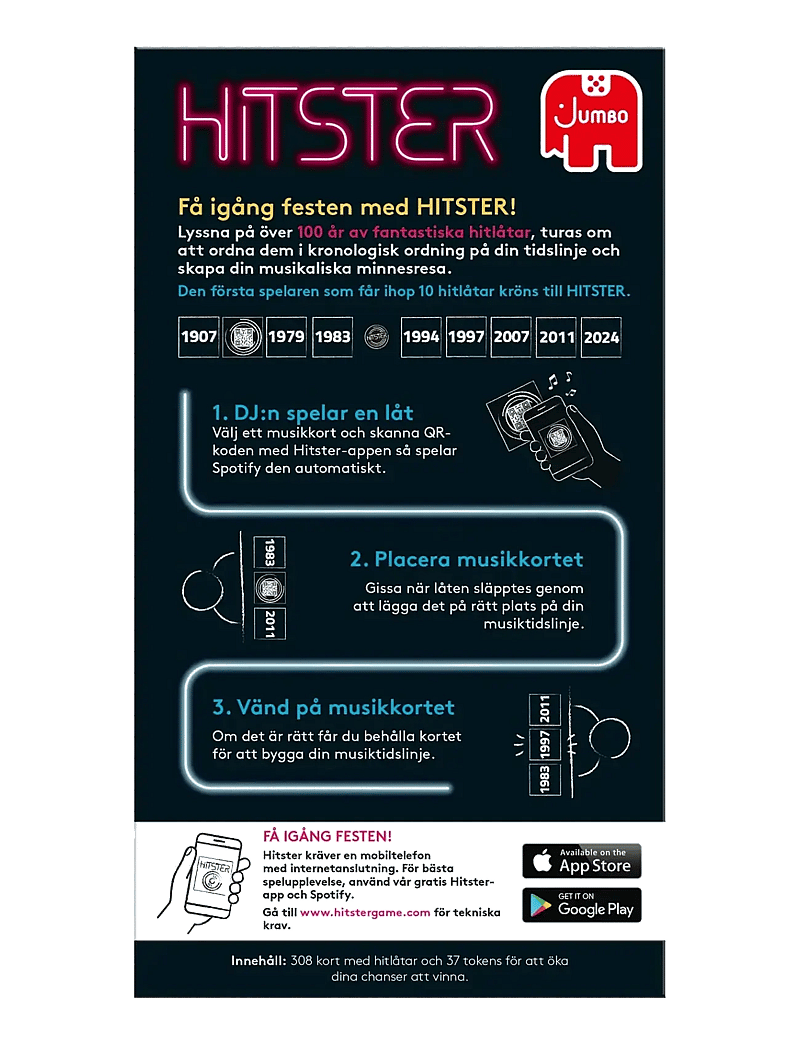 Asmodee - Hitster Original SWEDISH (New) - brettspiele - black - 1