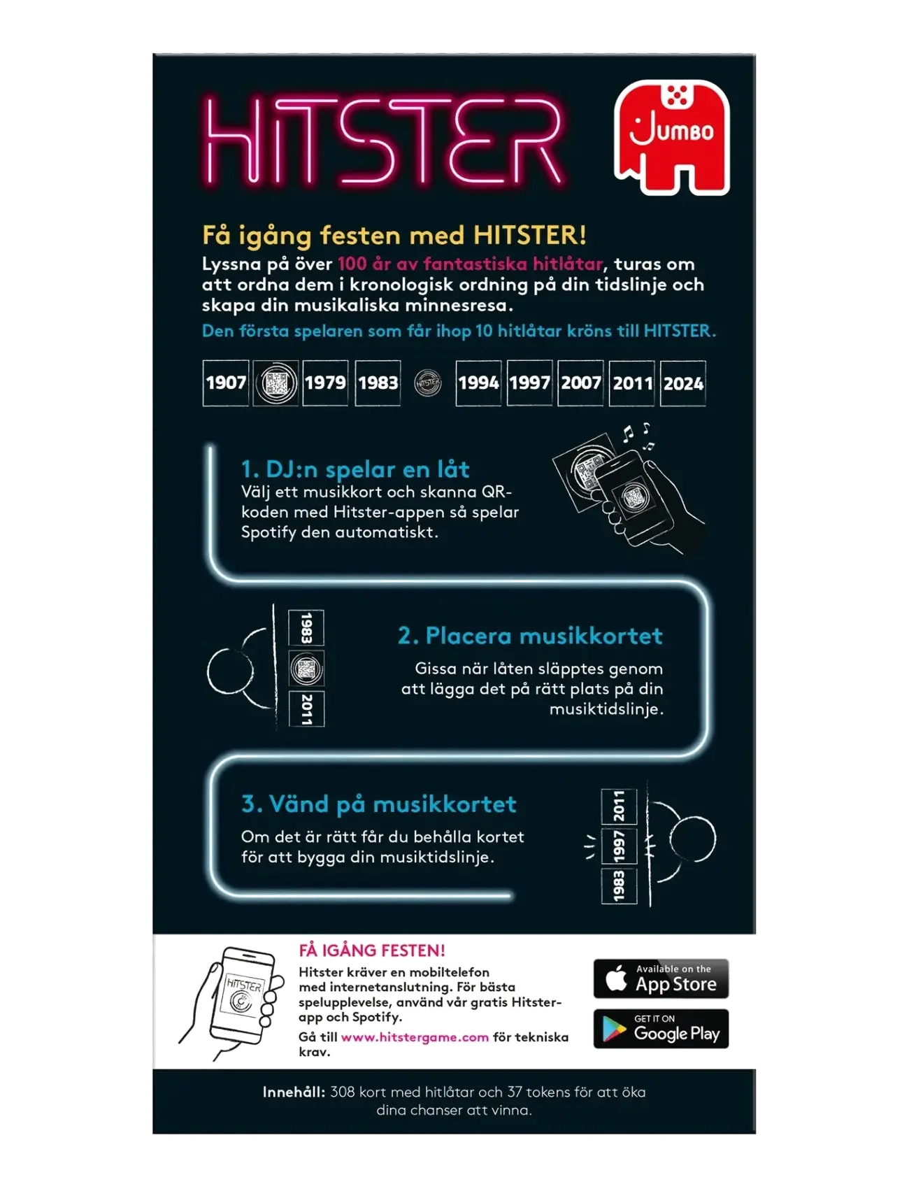 Asmodee - Hitster Original SWEDISH (New) - board games - black - 1
