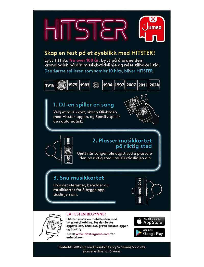 Asmodee - Hitster Original NORWEGIAN (New) - brettspiele - black - 1