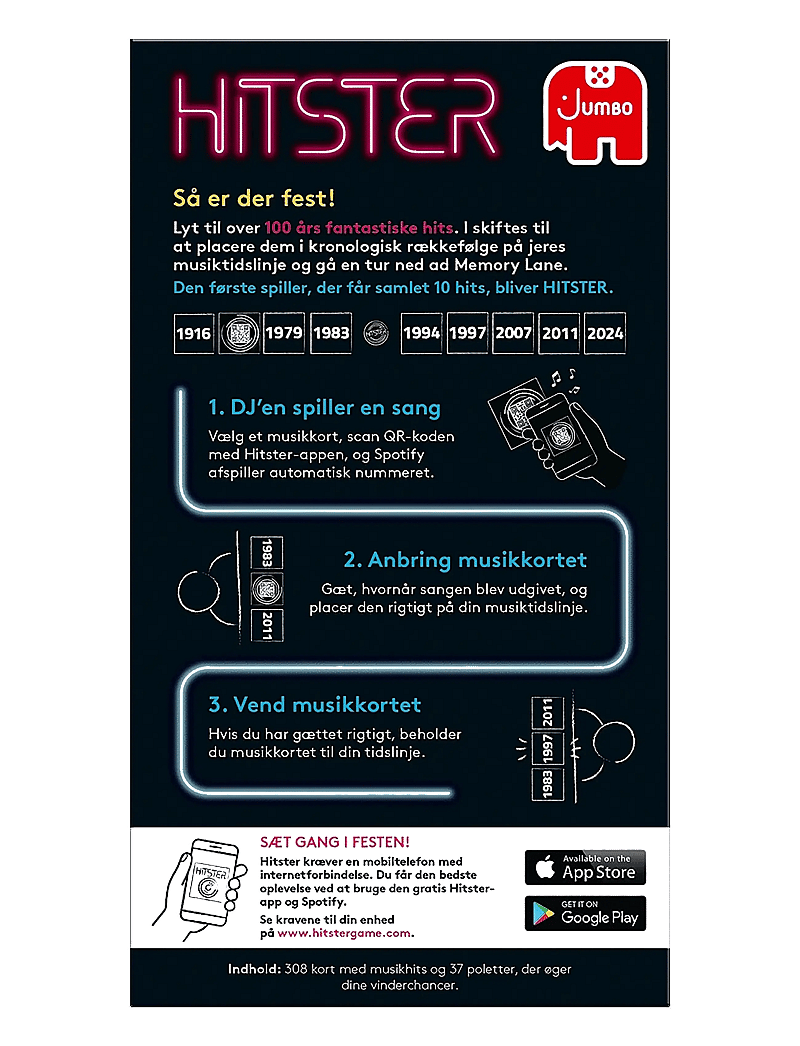 Asmodee - Hitster Original DANISH (New) - brettspiele - black - 1
