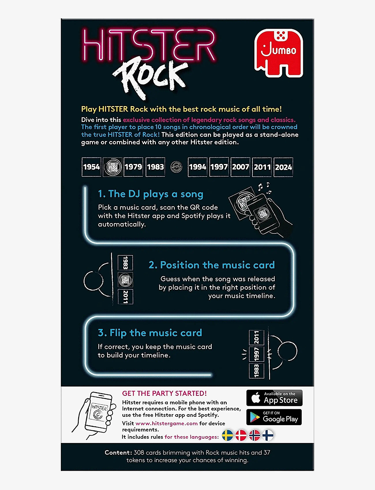 Asmodee - Hitster Rock NORDIC (New) - aktive spil - black - 3