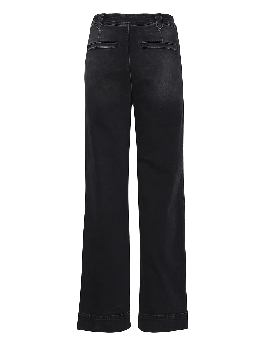 Atelier Rêve - IRELOI PA - hosen mit weitem bein - black washed denim - 2
