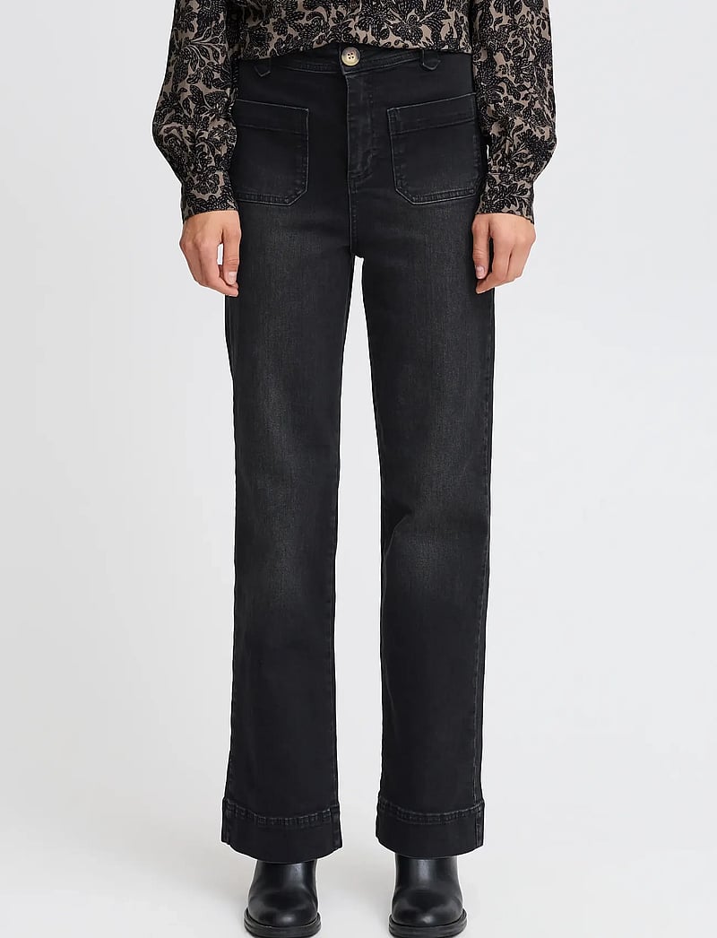 Atelier Rêve - IRELOI PA - wide leg jeans - black washed denim - 0