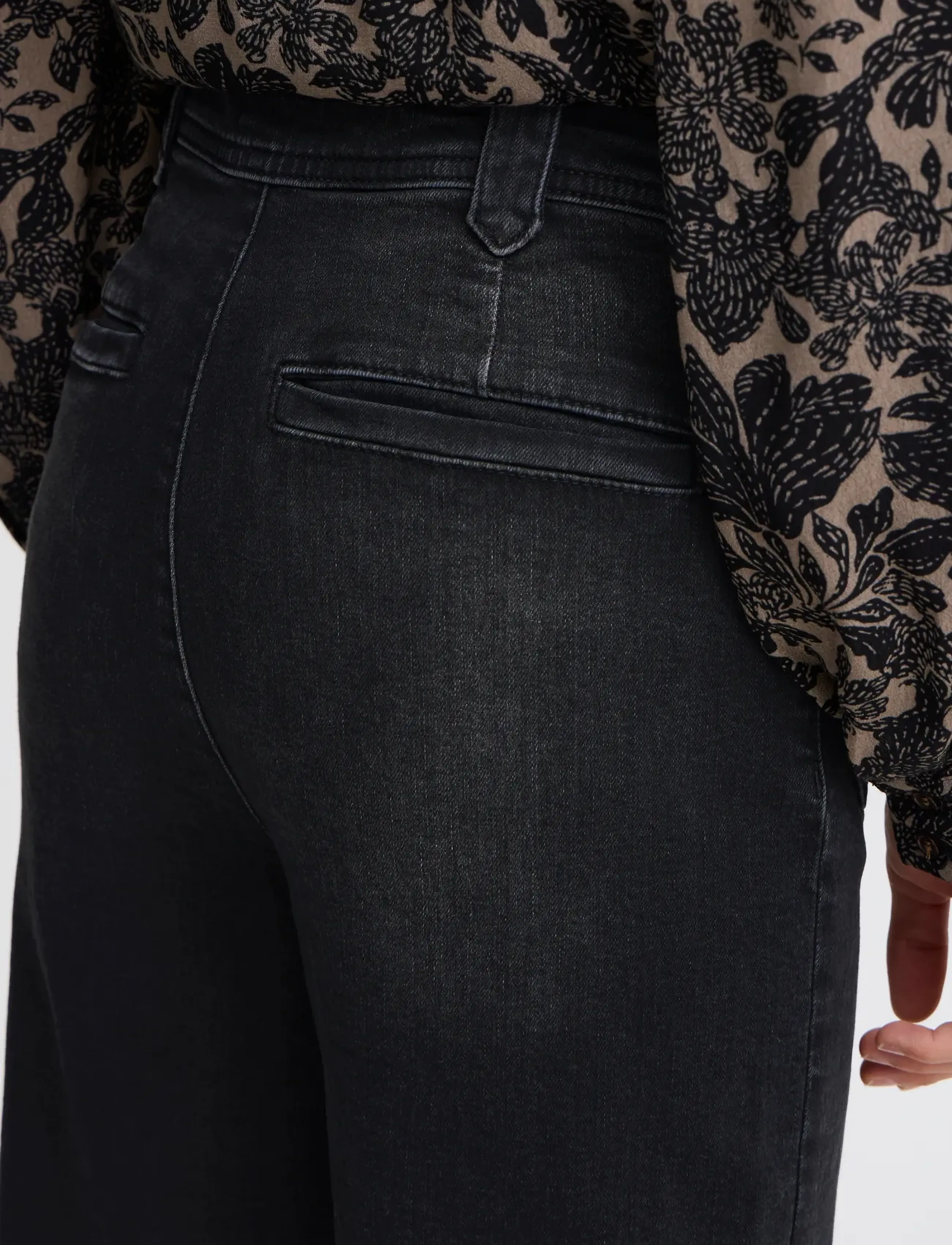 Atelier Rêve - IRELOI PA - hosen mit weitem bein - black washed denim - 3