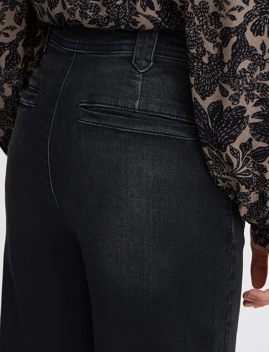 Atelier Rêve - IRELOI PA - hosen mit weitem bein - black washed denim - 3