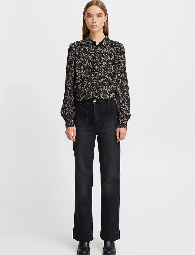 Atelier Rêve - IRELOI PA - wide leg jeans - black washed denim - 4