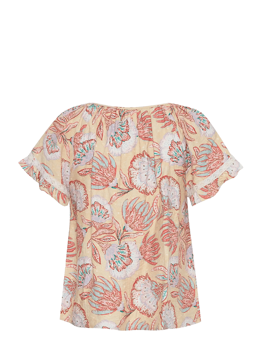 Atelier Rêve - IRLAMORE SH - lyhythihaiset kauluspaidat - big summer flowers ms24 - 2