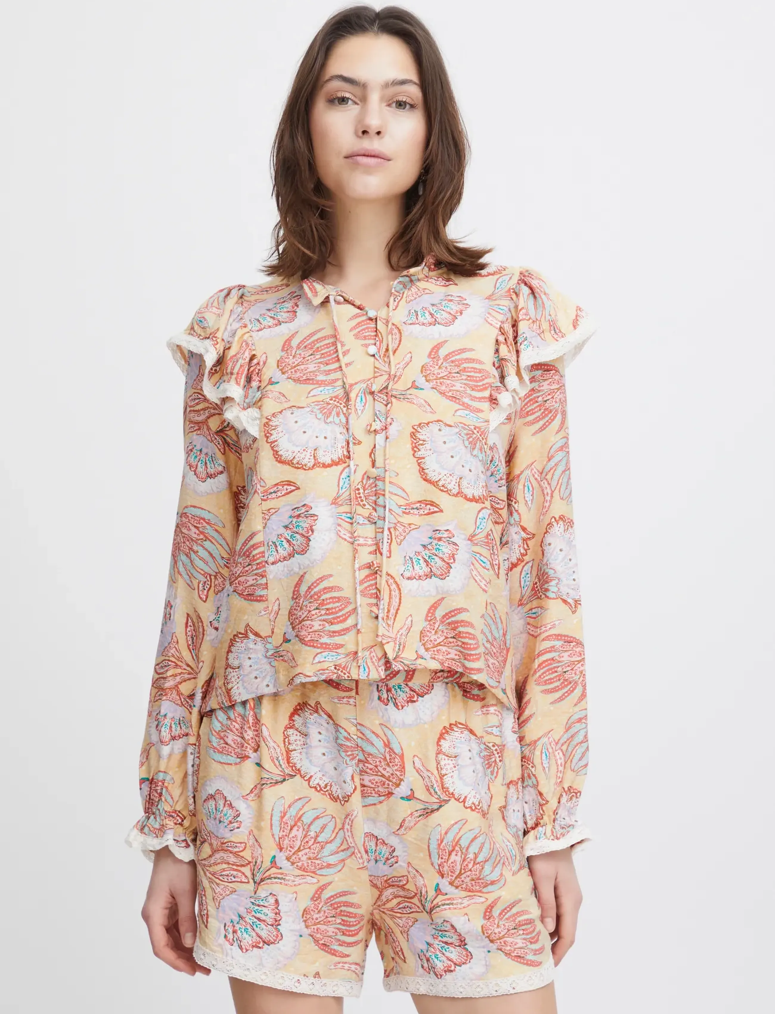 Atelier Rêve IRLAMORE SH2 - Blusen - BIG SUMMER FLOWERS MS24 / yellow
