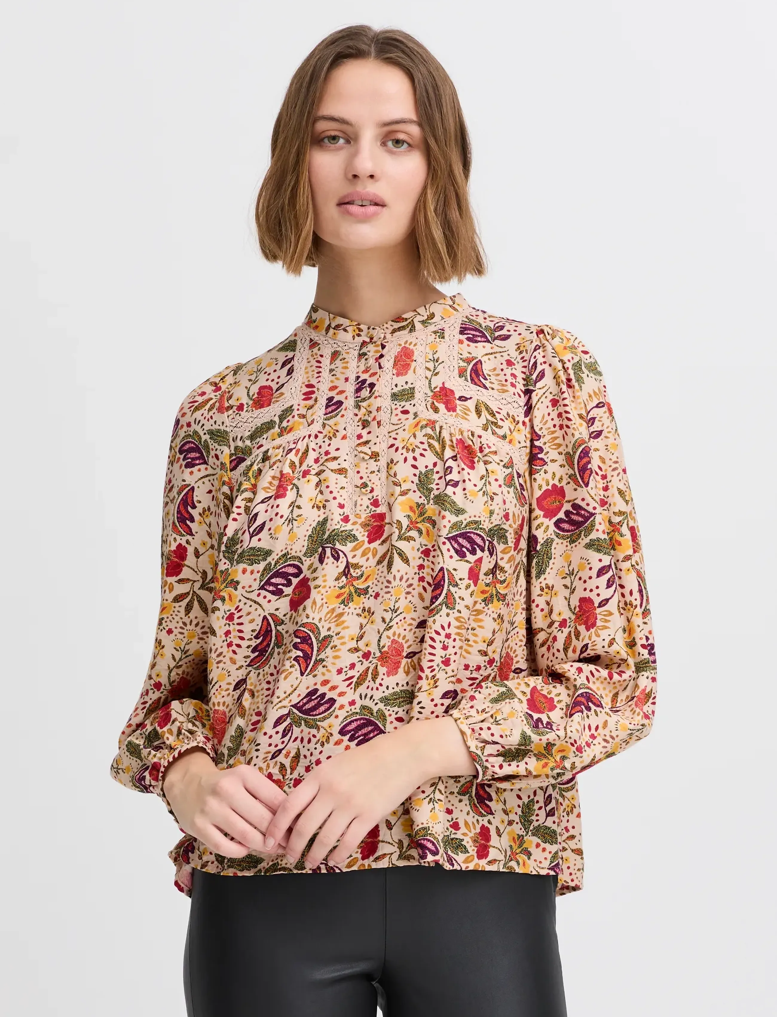 Atelier Rêve IRNOLA SH - Blusen - SMOKE GRAY / pink/rose