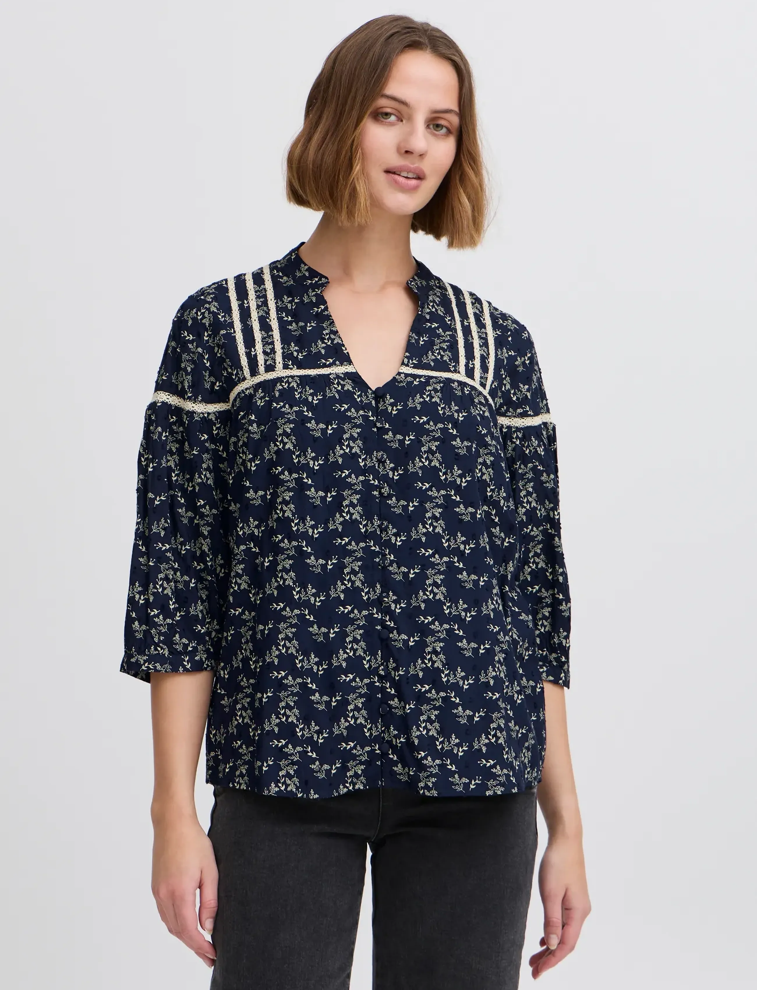 Atelier Rêve IRJEANNE SH - Kortærmede bluser - MARITIME BLUE / navy