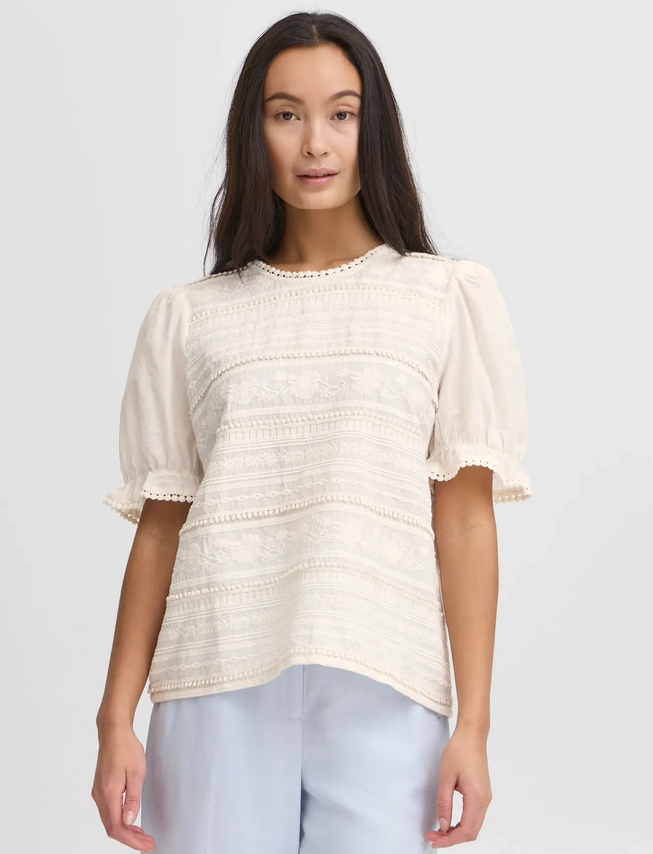 Atelier Rêve IRGINA SS - Blusen - BIRCH / cream