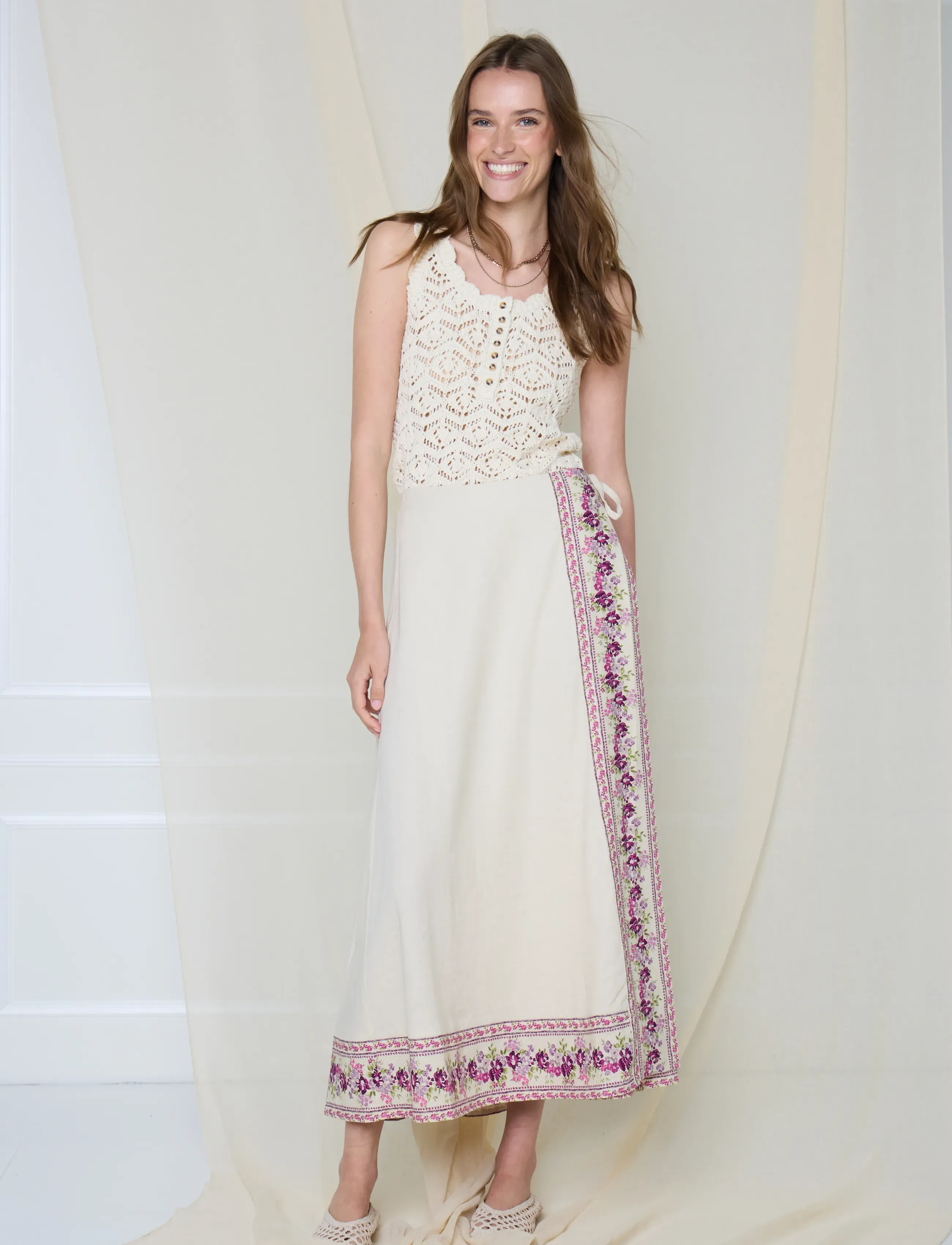 Atelier Rêve IRALBA SK - Hõlmikseelikud - ALBA PINK FLOWER / cream