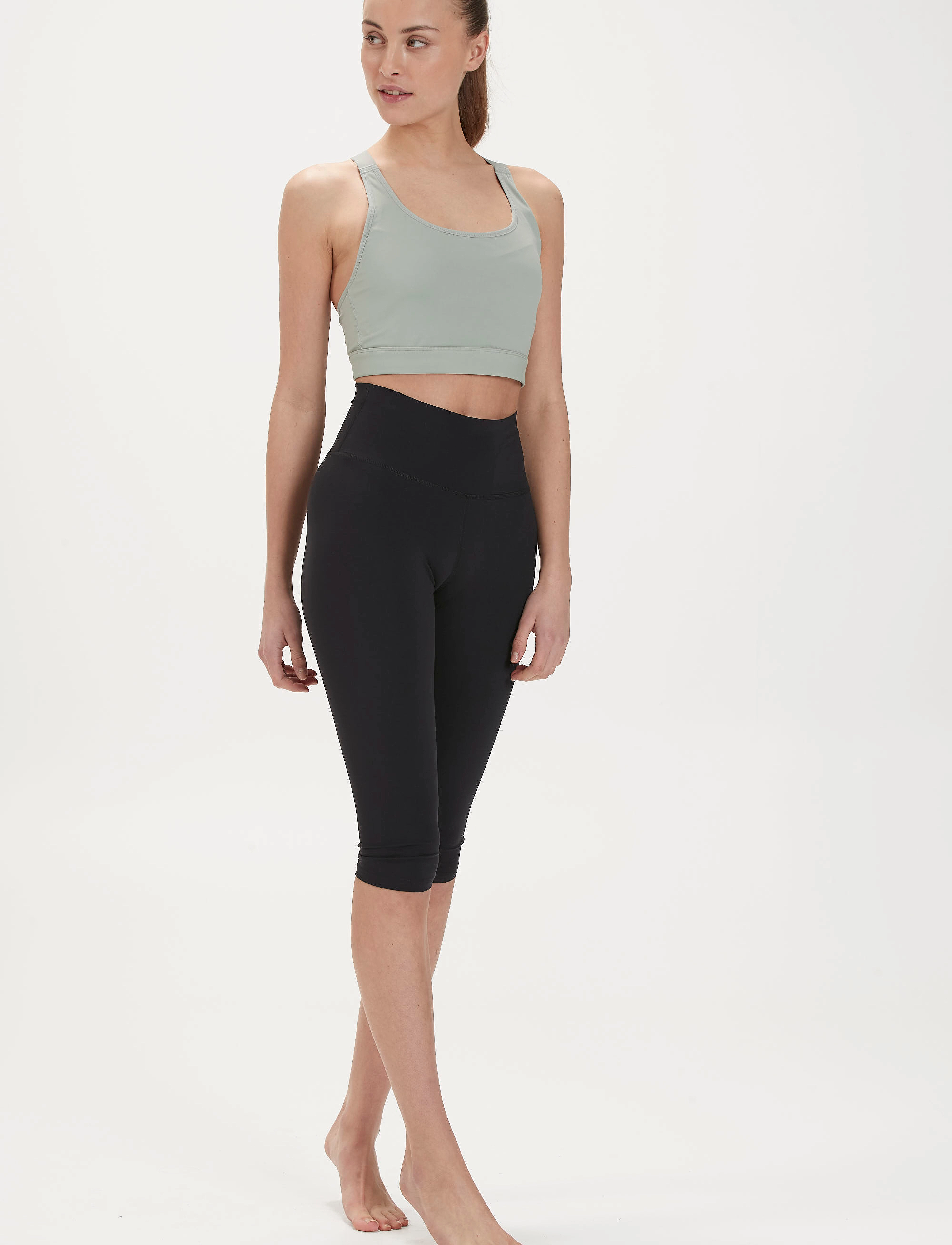 Athlecia Franz W 3/4 Waist Tights, Kvinder, Højtaljede 3/4 Tights, Sort, Str: 36