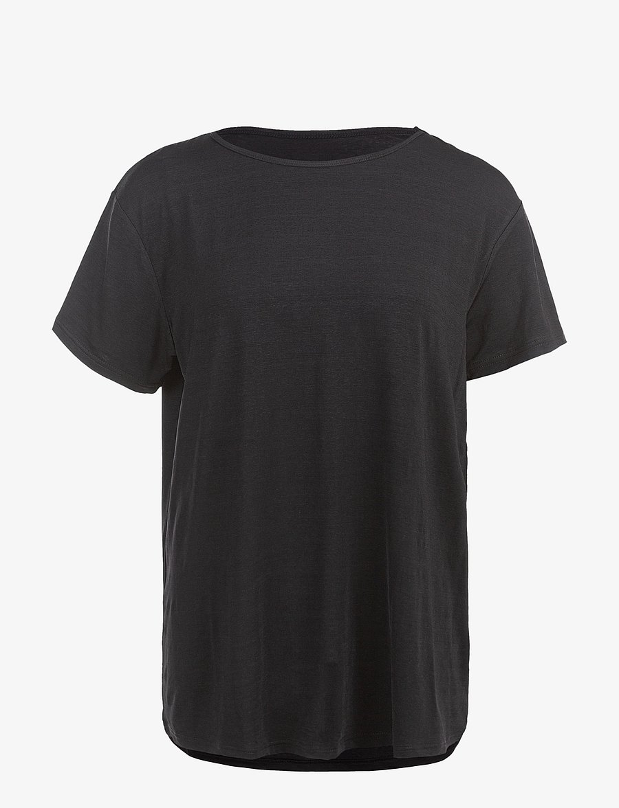 Athlecia - Lizzy W Slub S/S Tee - t-shirts - black melange - 1