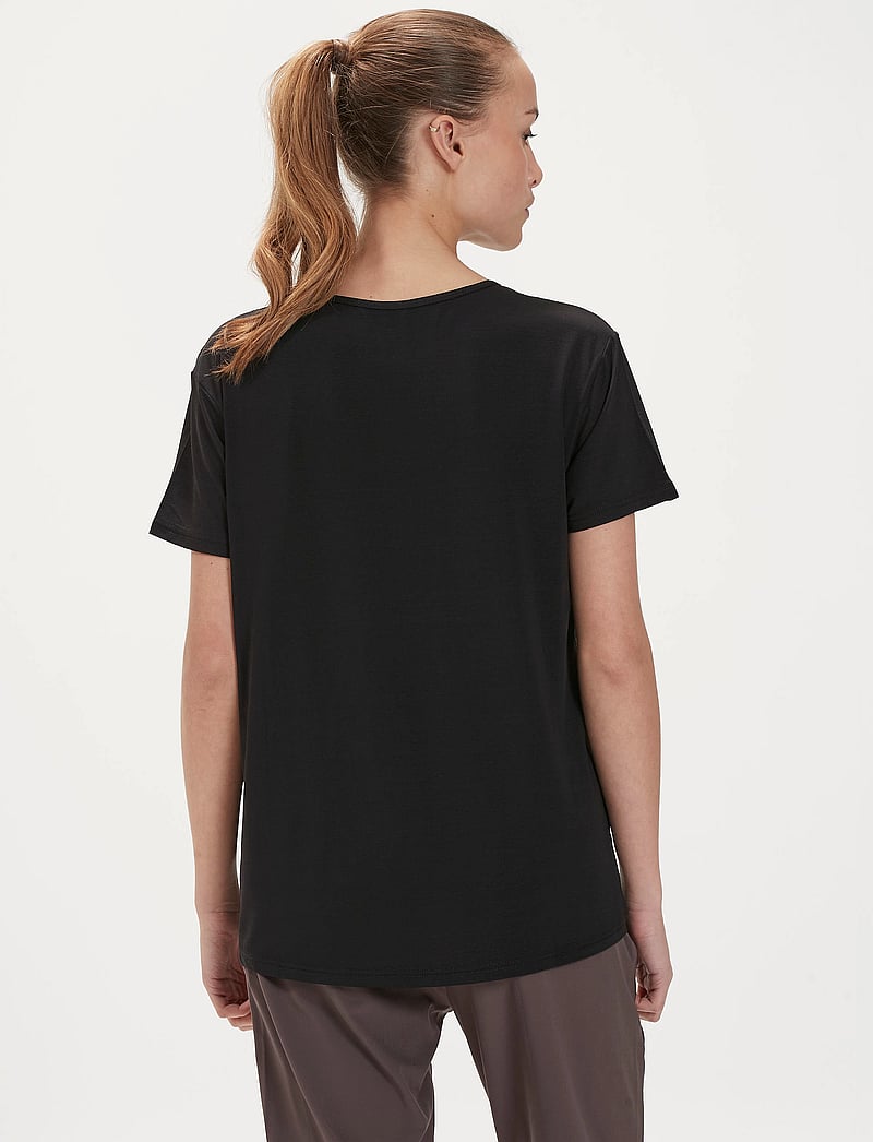 Athlecia - Lizzy W Slub S/S Tee - t-shirts - black melange - 4
