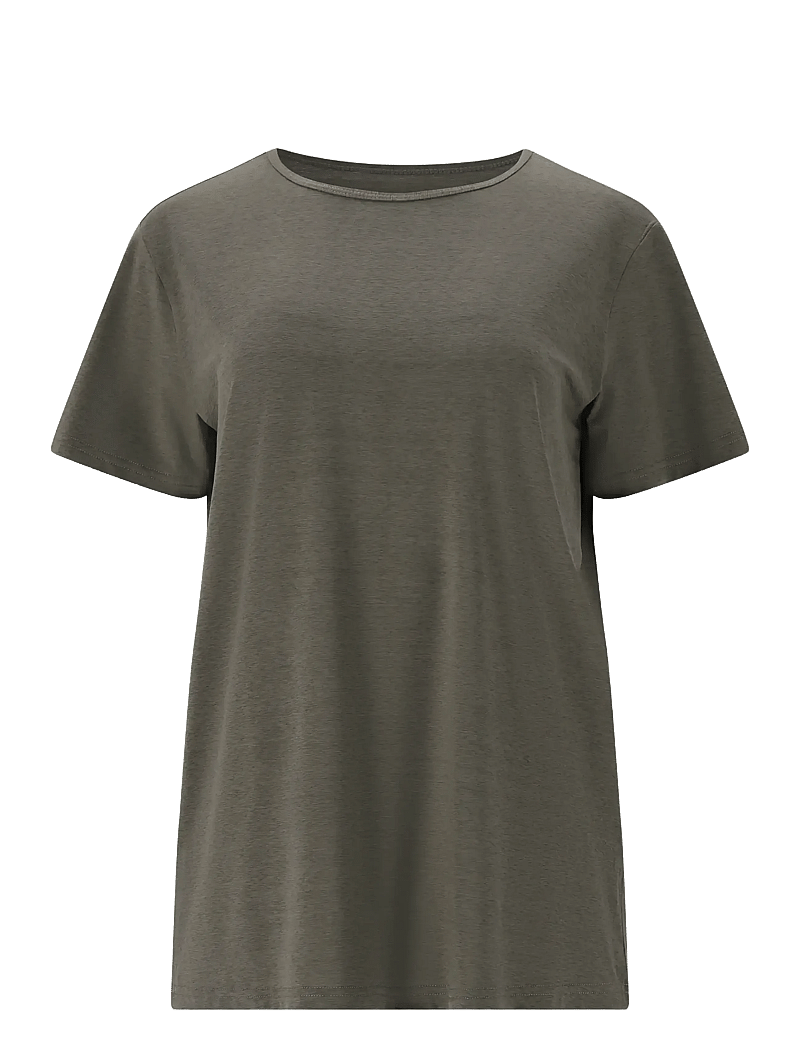 Athlecia - Lizzy W Slub S/S Tee - t-särgid - gunmetal - 1