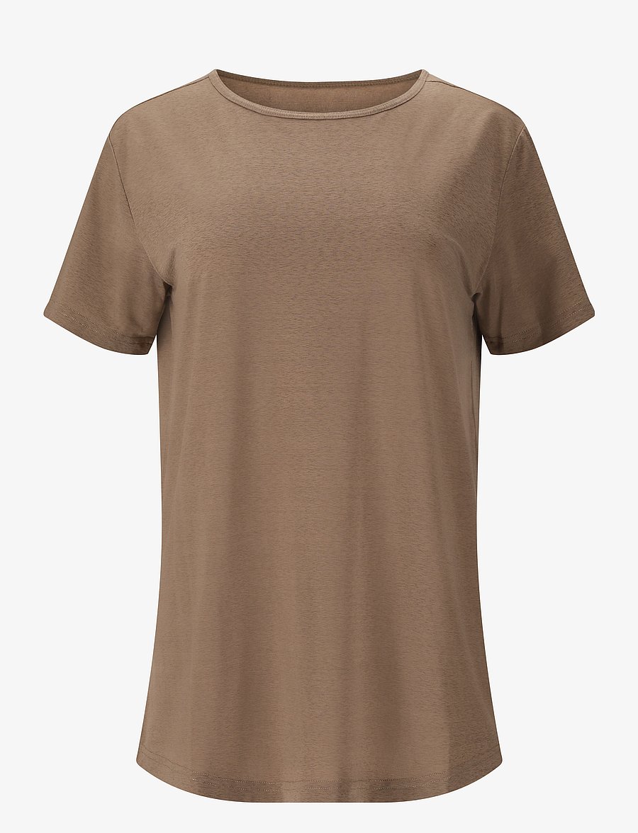 Athlecia - Lizzy W Slub S/S Tee - t-shirts - walnut - 1