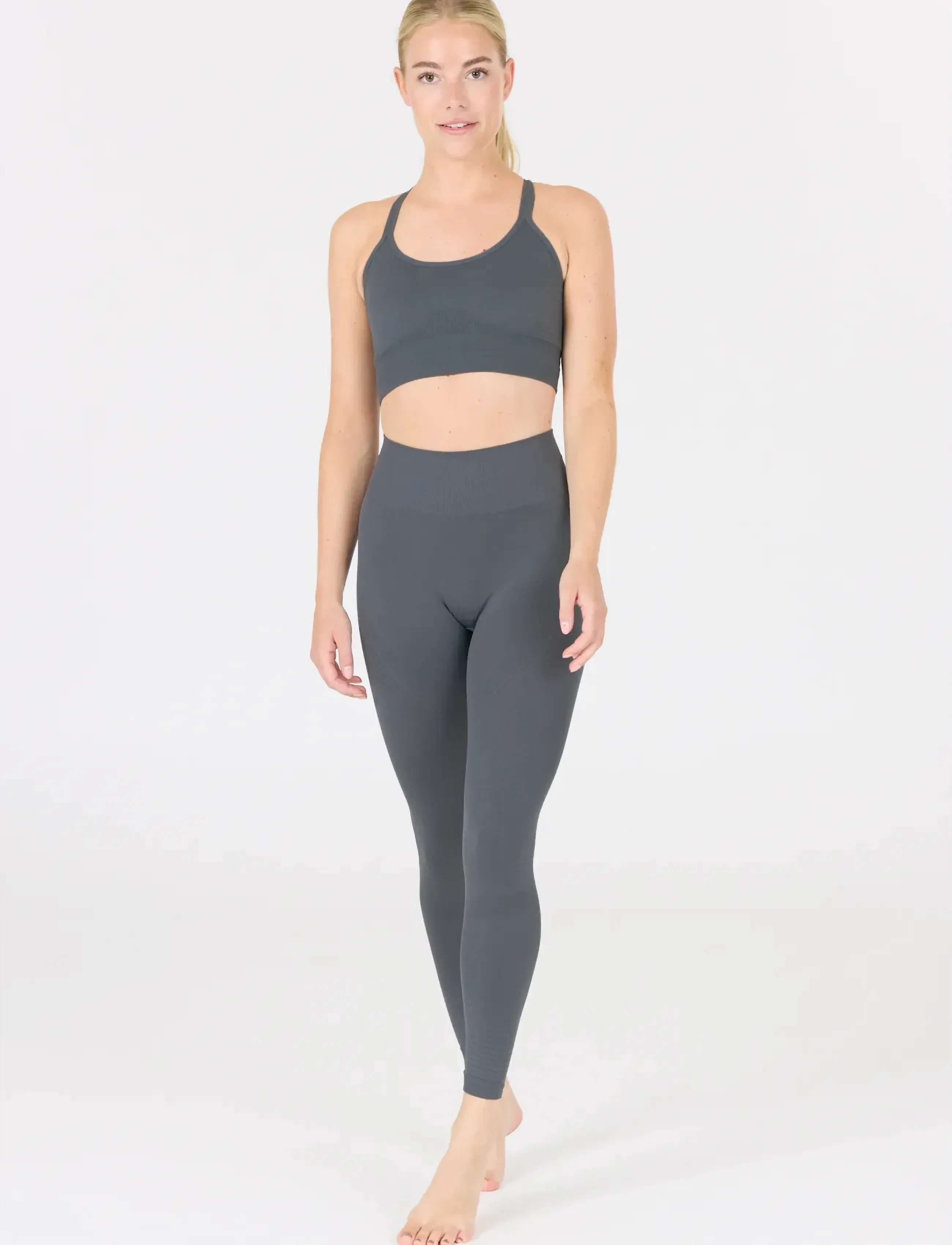 Athlecia Nagar W Seamless Tights, Kvinder, Sømløse Højtaljede Tights, Grå, Str: XXS/XS