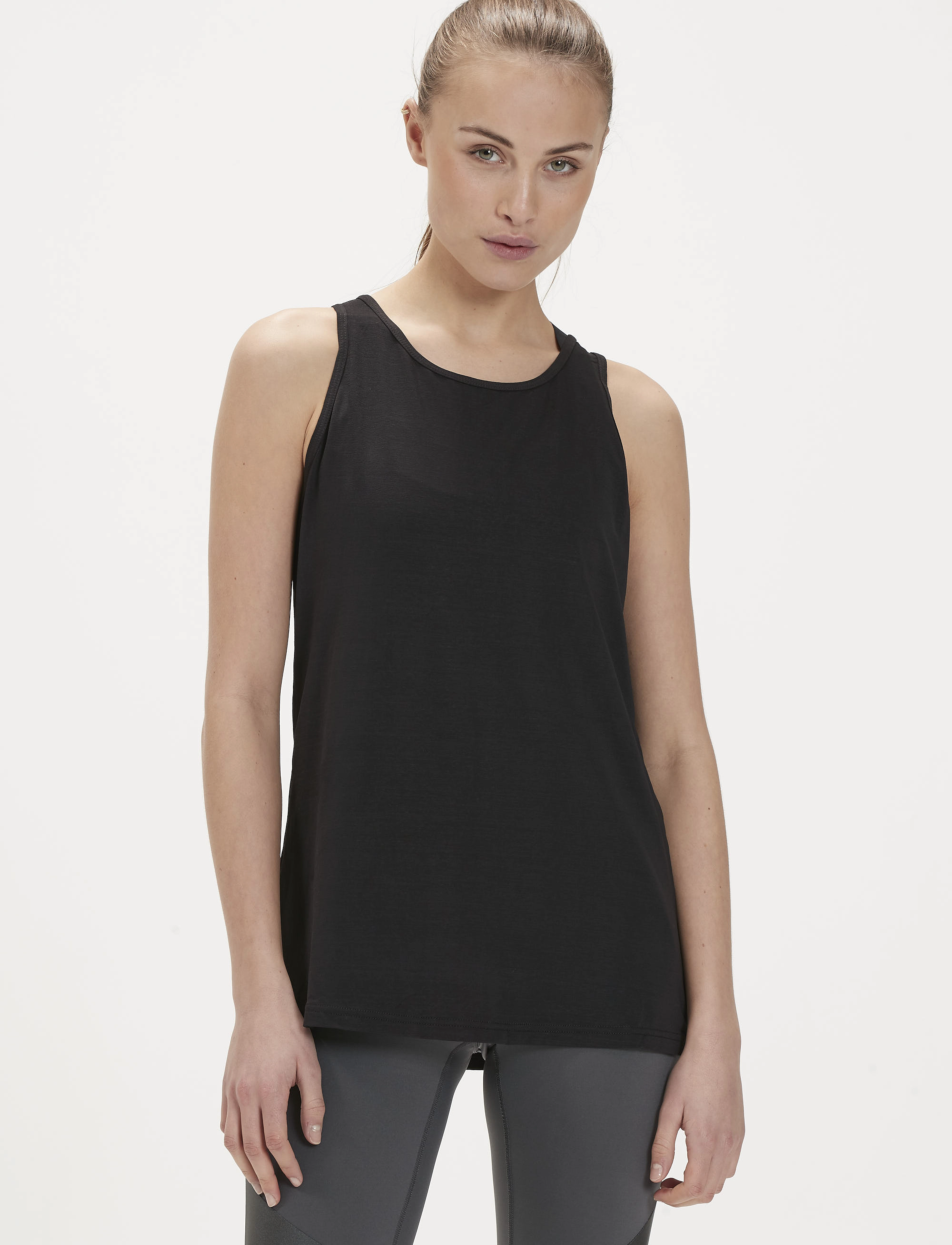 Athlecia - Mota W Slub Top - tank tops - black melange - 5