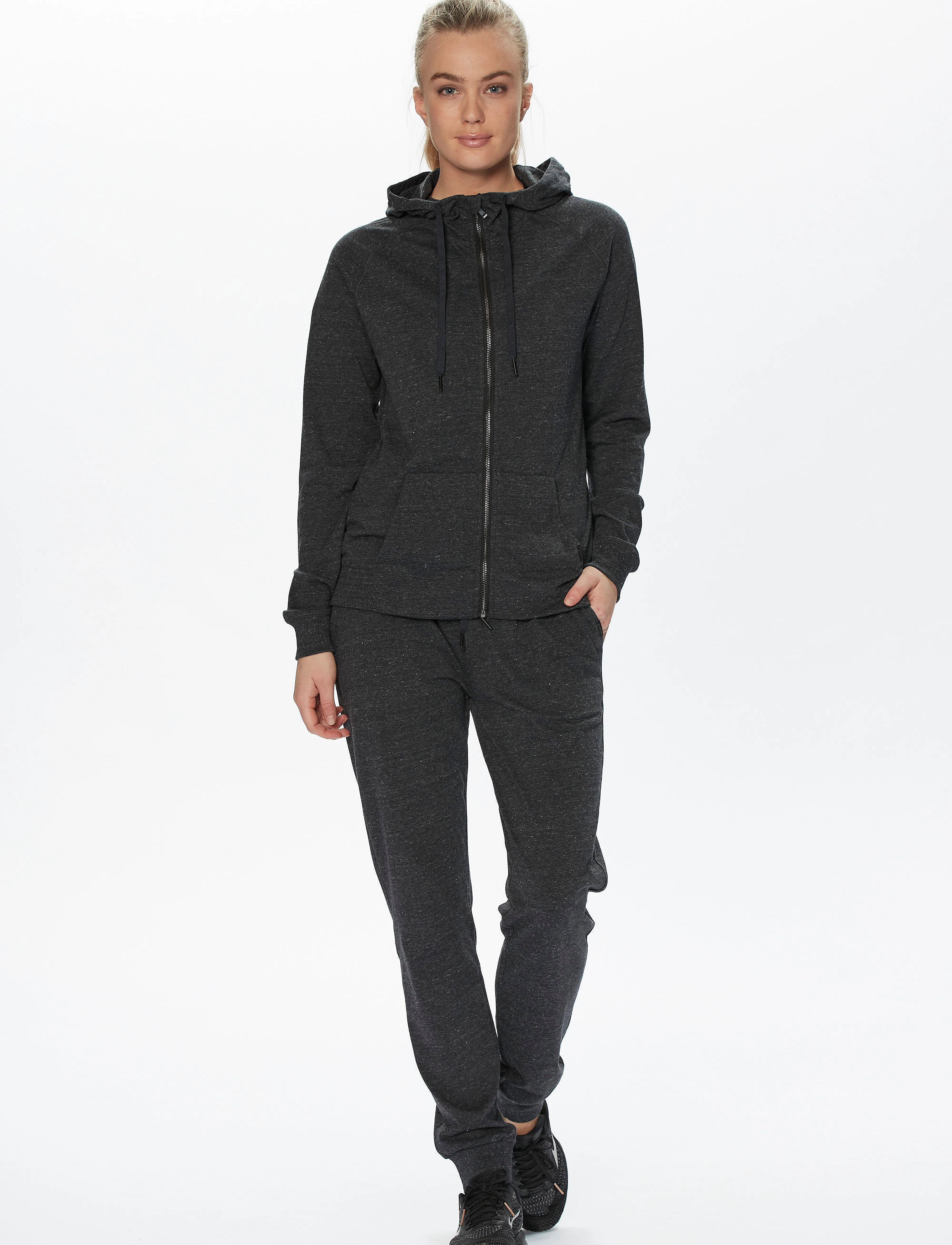 Athlecia - Chestine W Melange Sweat Pants - dark grey melange - 2