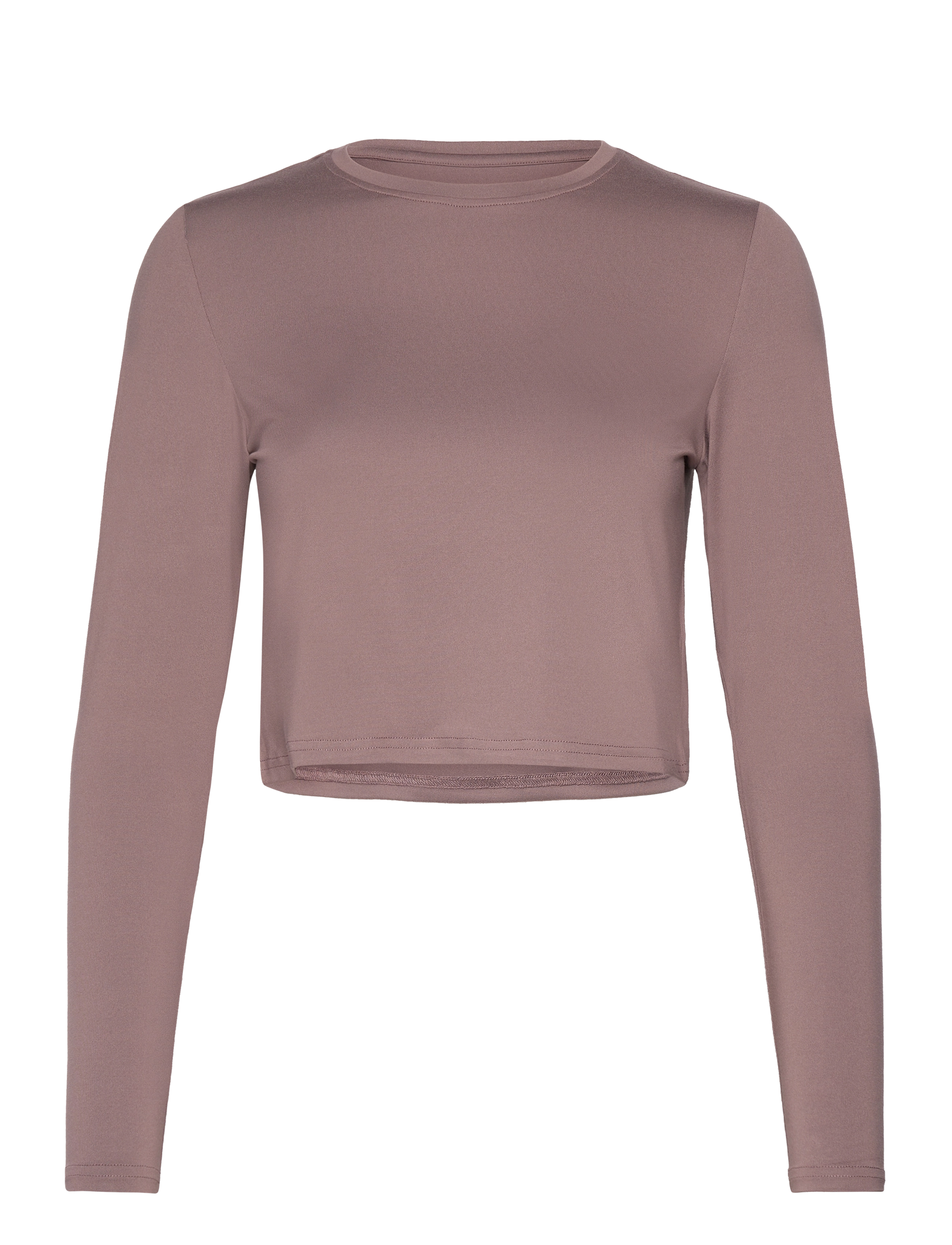 Athlecia - Kirillov W L/S Crop Top - deep taupe - 1