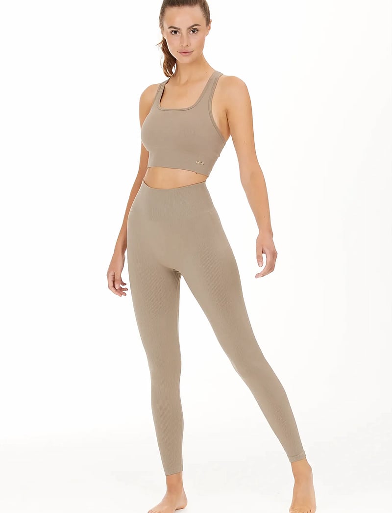Athlecia - Aideny W Seamless Rib Tights - lauftights - desert taupe - 0