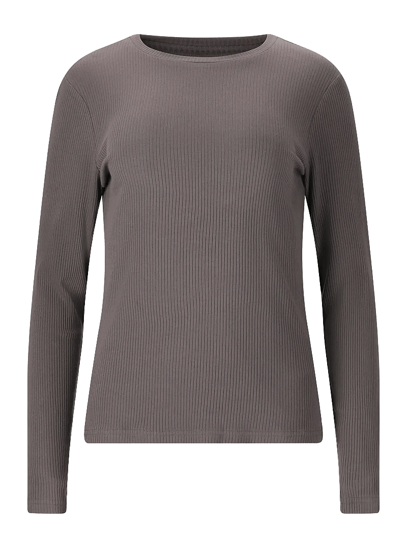 Athlecia - Lankae W L/S Tee - långärmade tröjor - plum kitten - 1