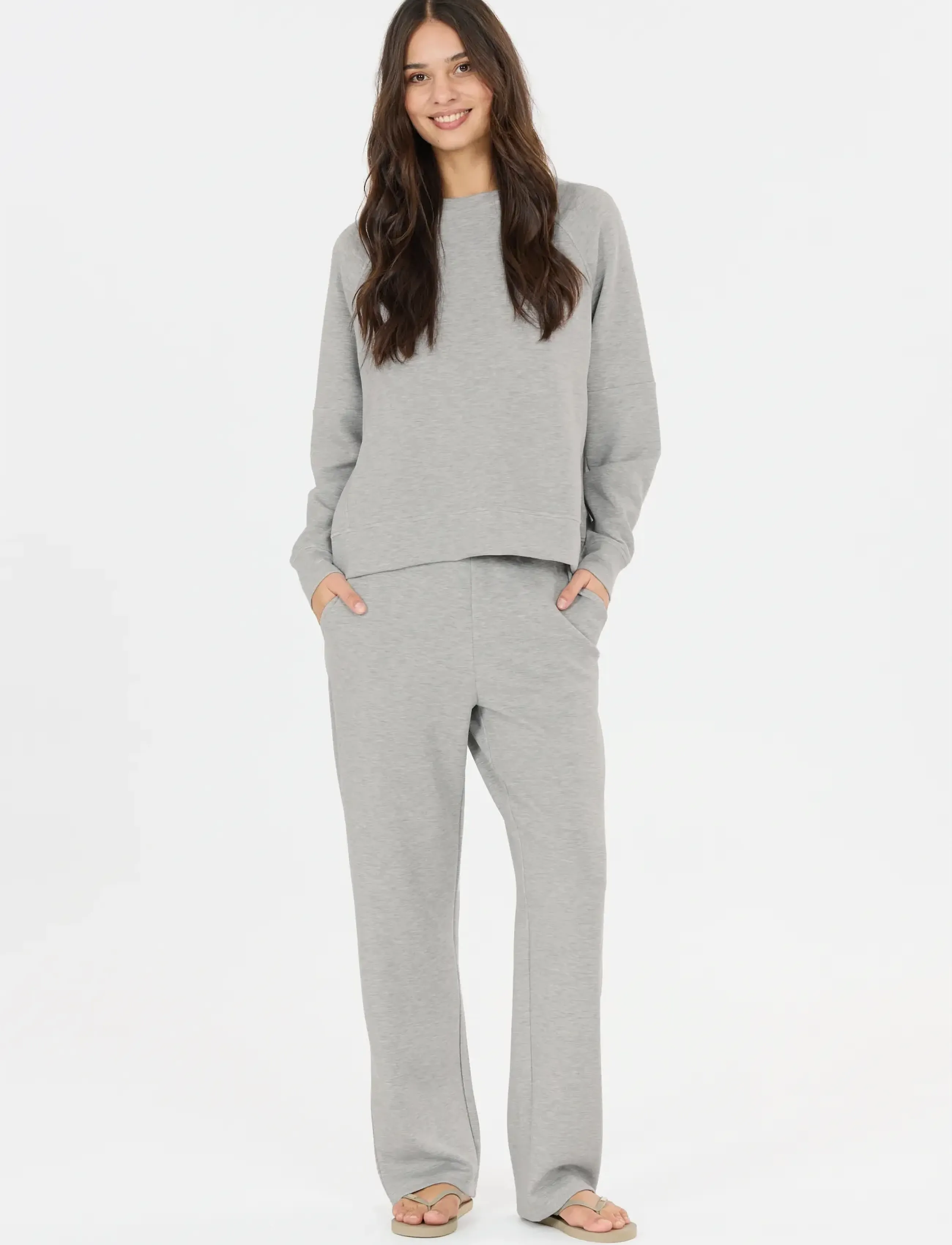 Athlecia - Jacey W Regular Pants - verryttelyhousut - light grey melange - 3