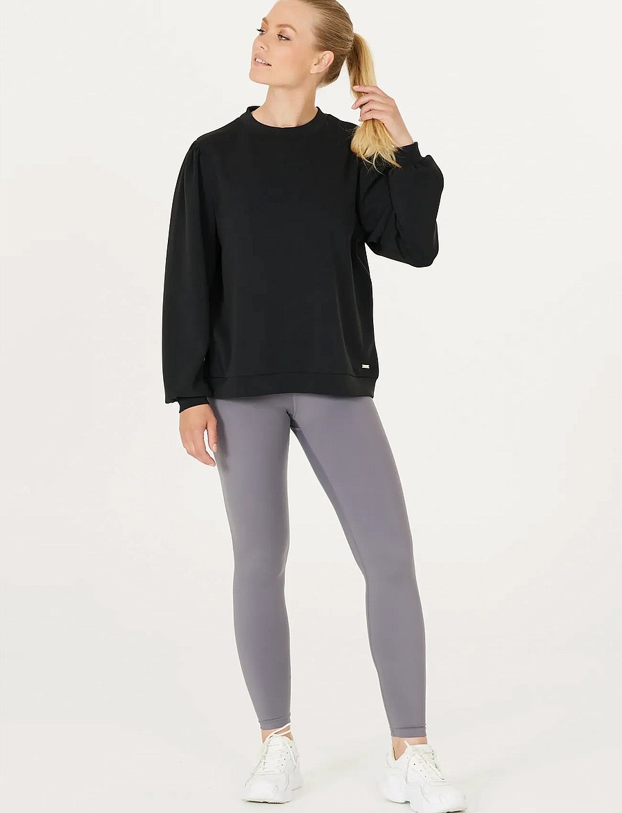 Athlecia - Jillnana V2 W Balloon Sleeve Sweat - sweatshirts - black - 0