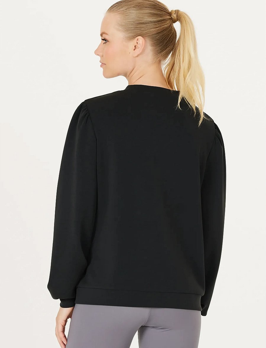 Athlecia - Jillnana V2 W Balloon Sleeve Sweat - sweatshirts - black - 4
