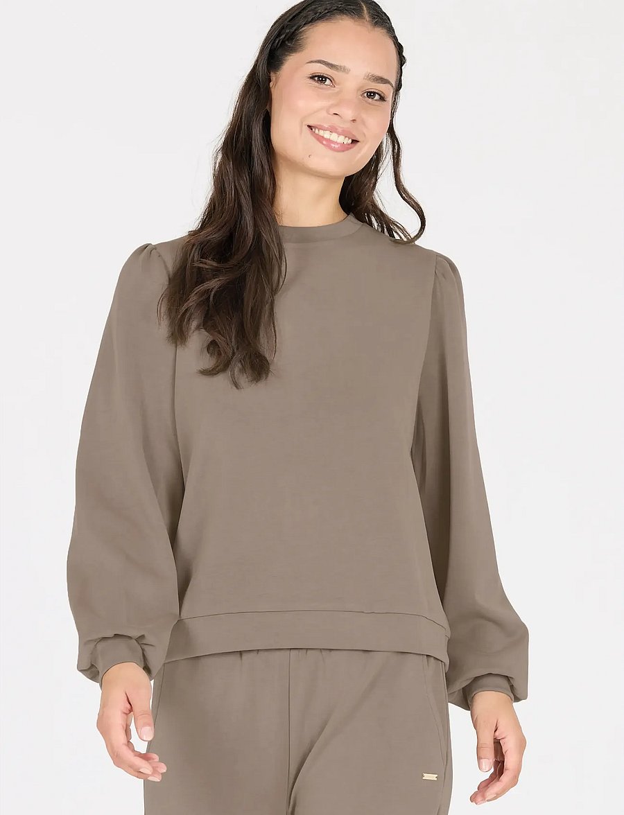 Athlecia - Jillnana V2 W Balloon Sleeve Sweat - sweatshirts - falcon - 4